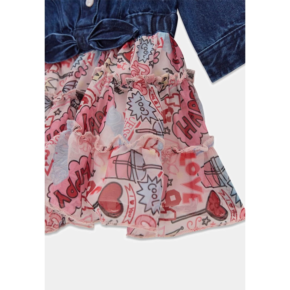 Ensemble Denim Dress Et Culottes bleu, GUESS KIDS