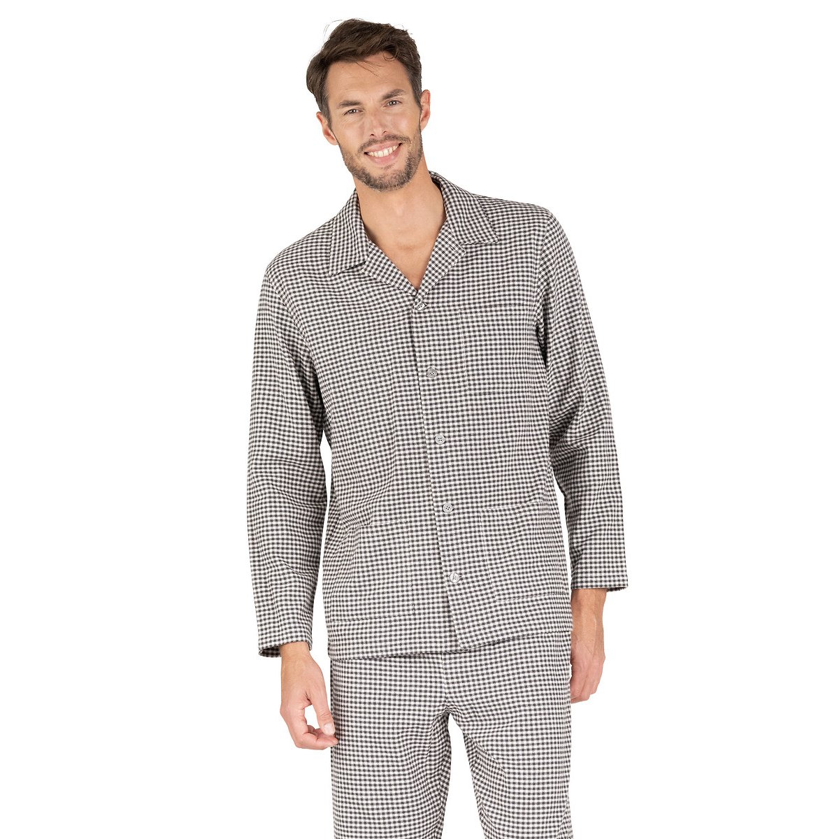 Pyjama col chemise vichy gris, EMINENCE