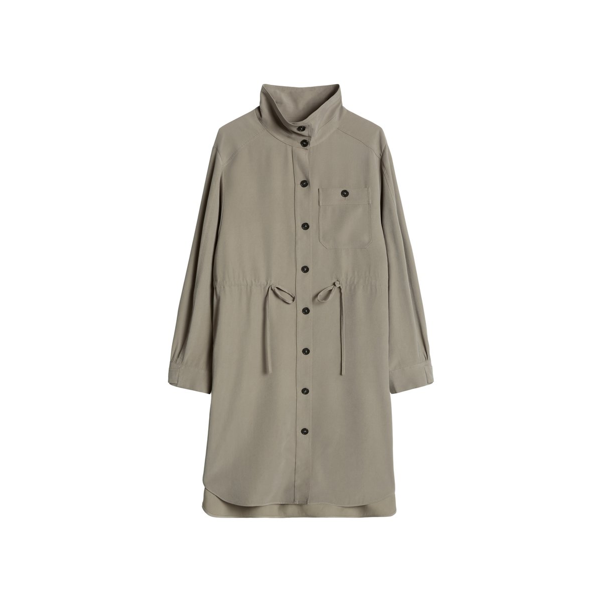 Robe col funnel loose en viscose lavée marron, MARC O'POLO