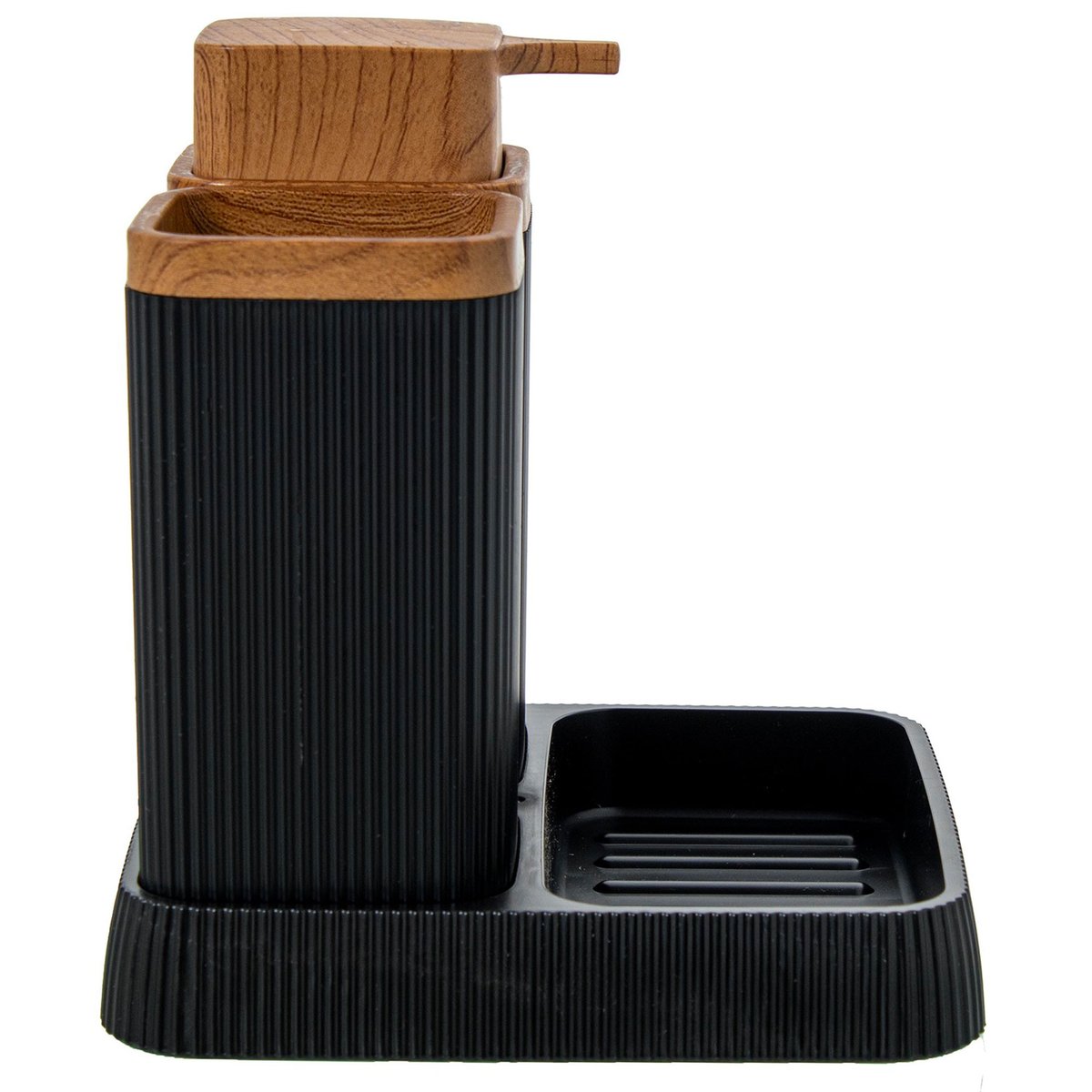 Set salle de bain acrylique noir 15x16x15cm noir, WADIGA