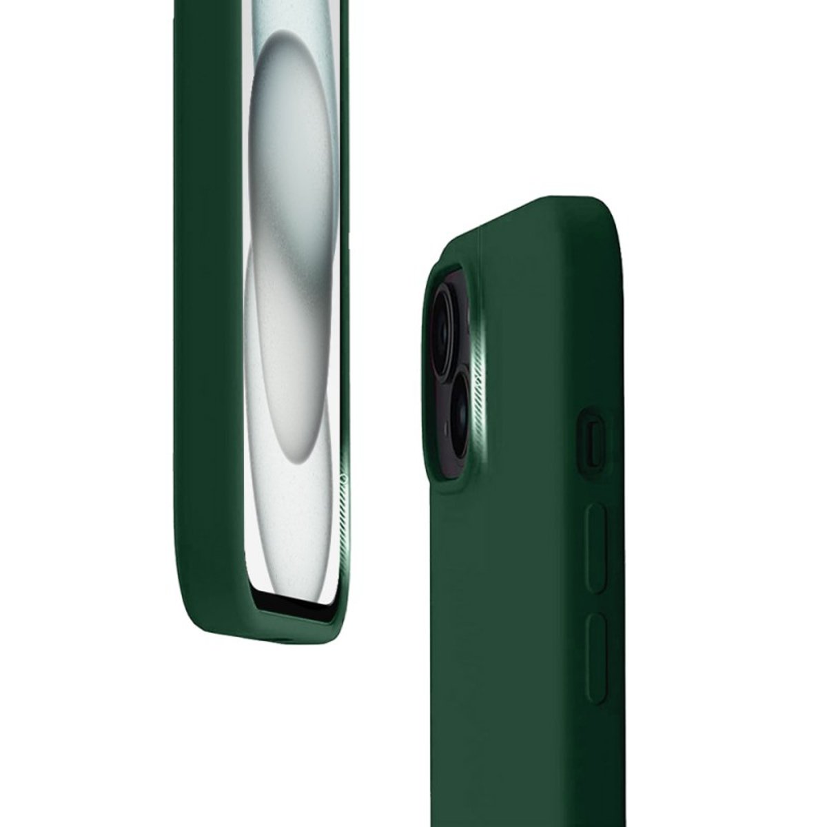 Coque iPhone 15 antichoc + 2 vitres vert, EVETANE
