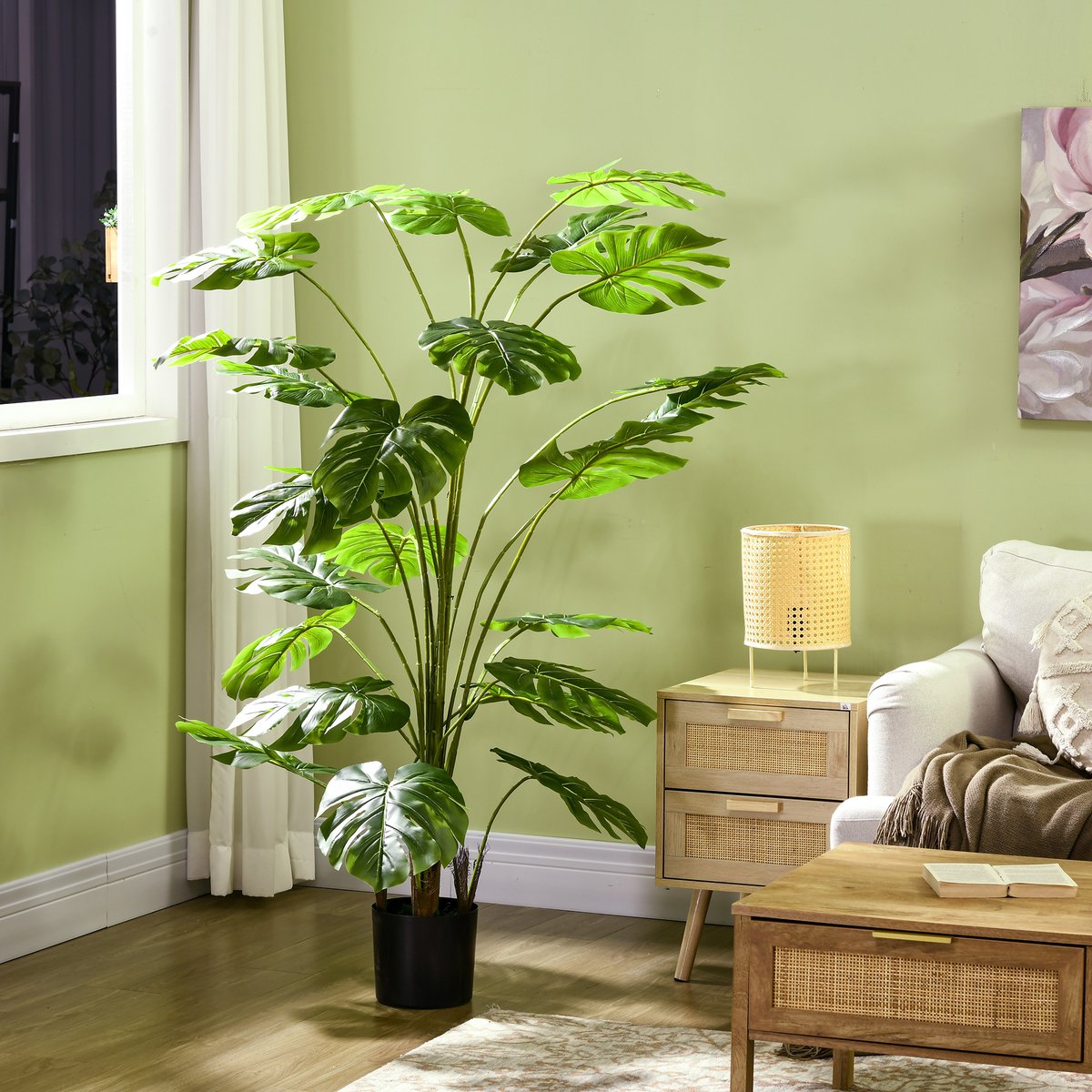 Plantes artificielles Plastique Vert vert, HOMCOM