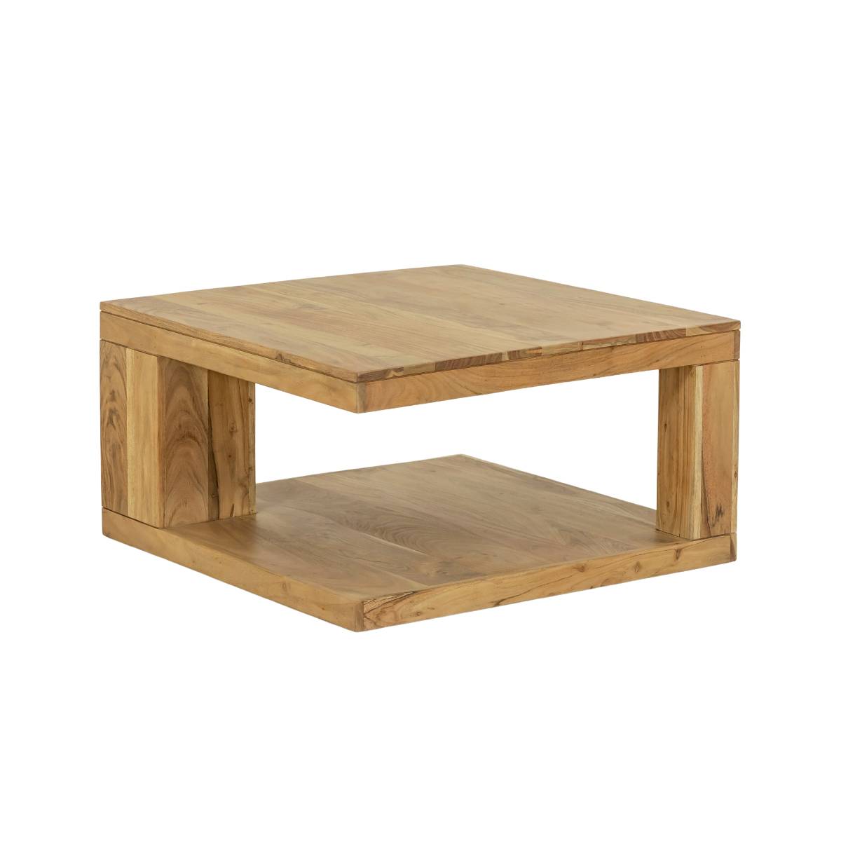 Table basse en bois d'acacia carrée CAËL bois clair, MADE IN MEUBLES