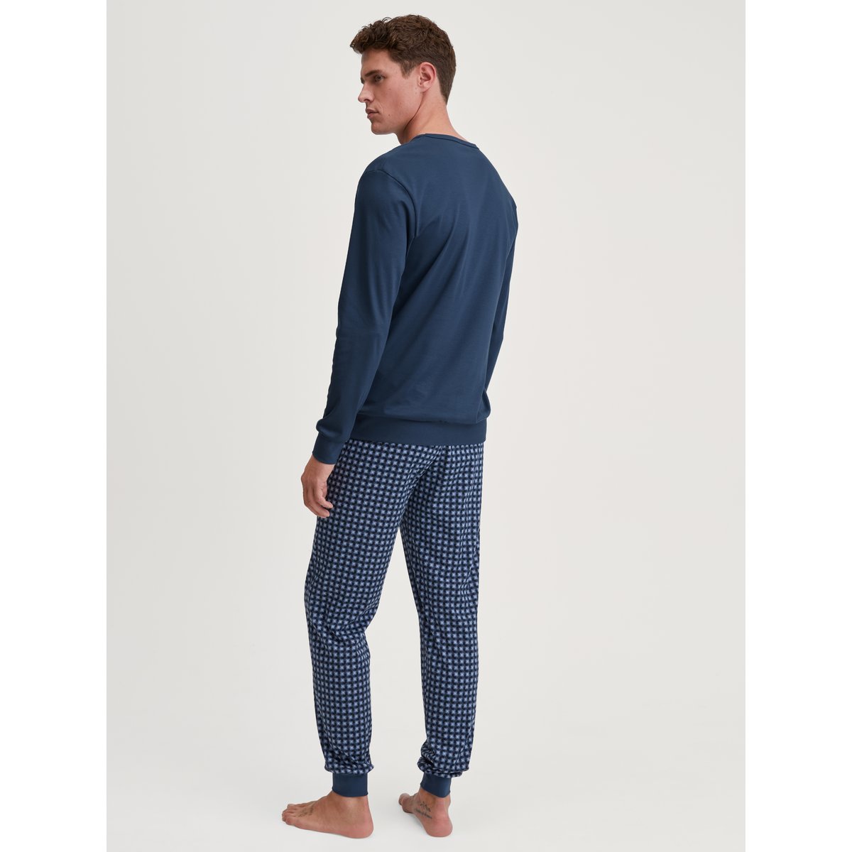 Pyjama avec bords élastiques manches longues Coton RELAX STREAMLINE lac glacier, CALIDA