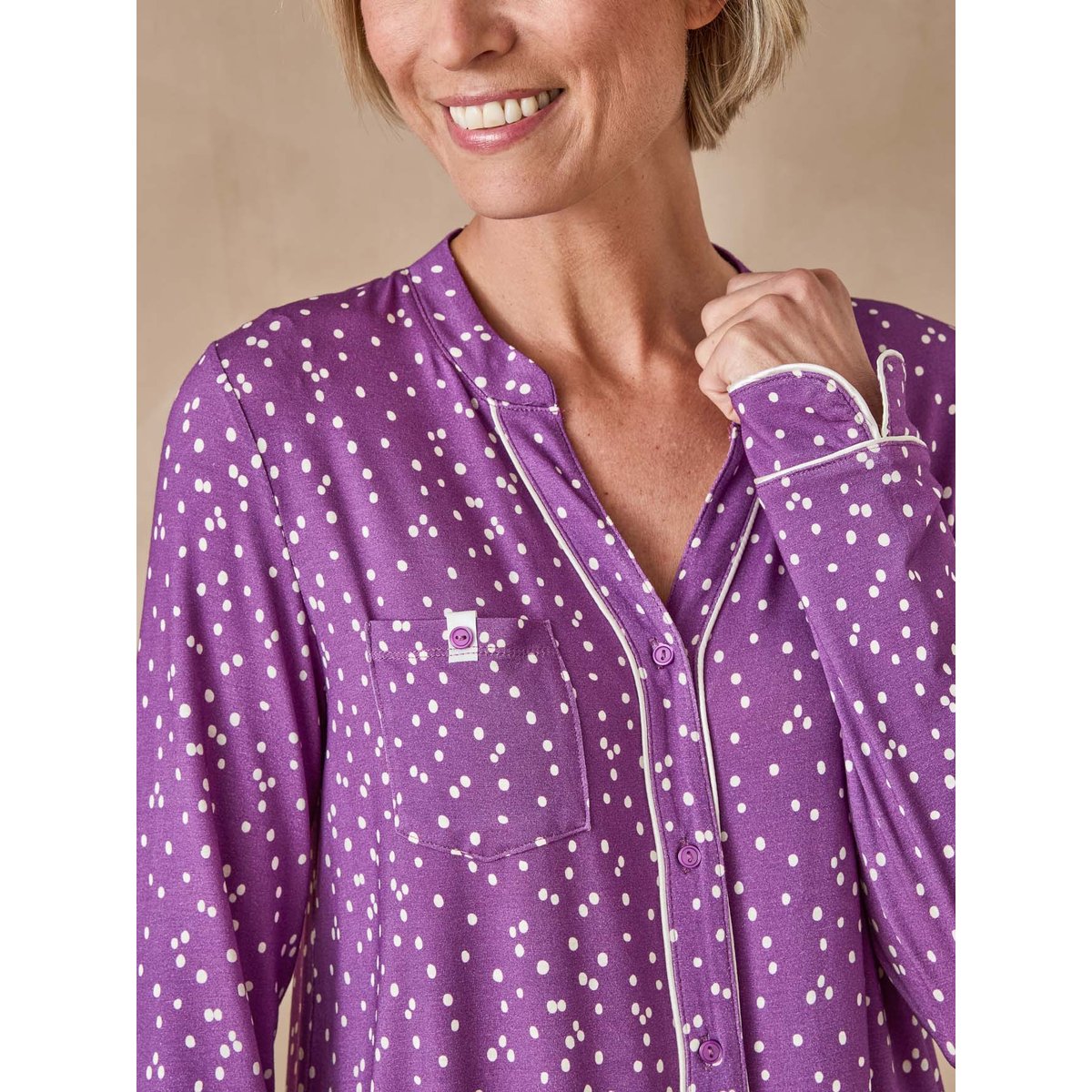 Chemise de nuit liquette imprimé prune, DAXON