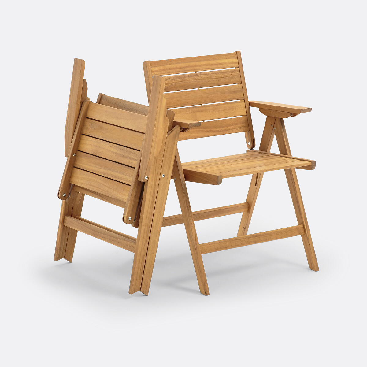 2 fauteuils pliants Réalto, en acacia acacia, LA REDOUTE INTERIEURS