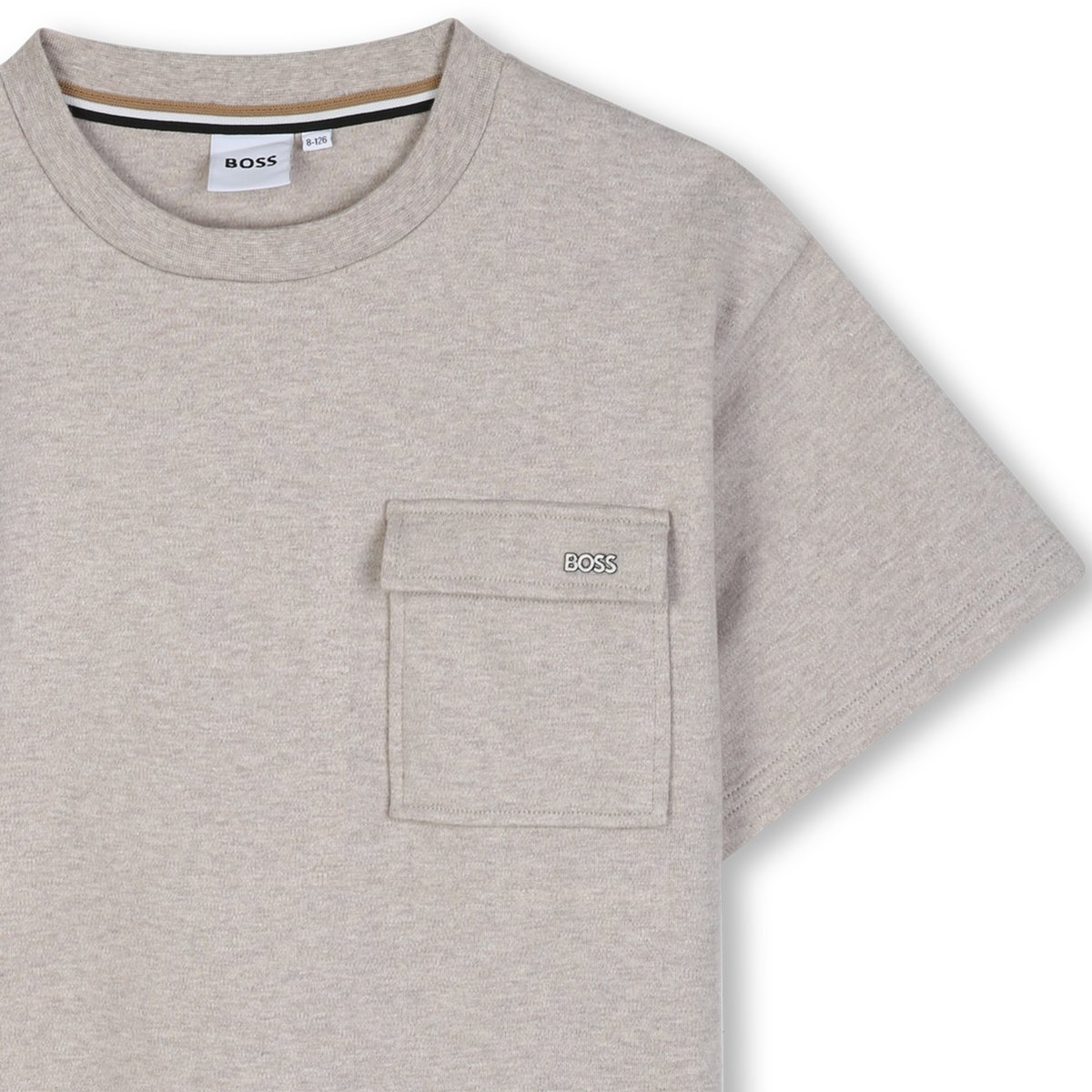 Tee-shirt manches courtes ecru chine, BOSS KIDSWEAR