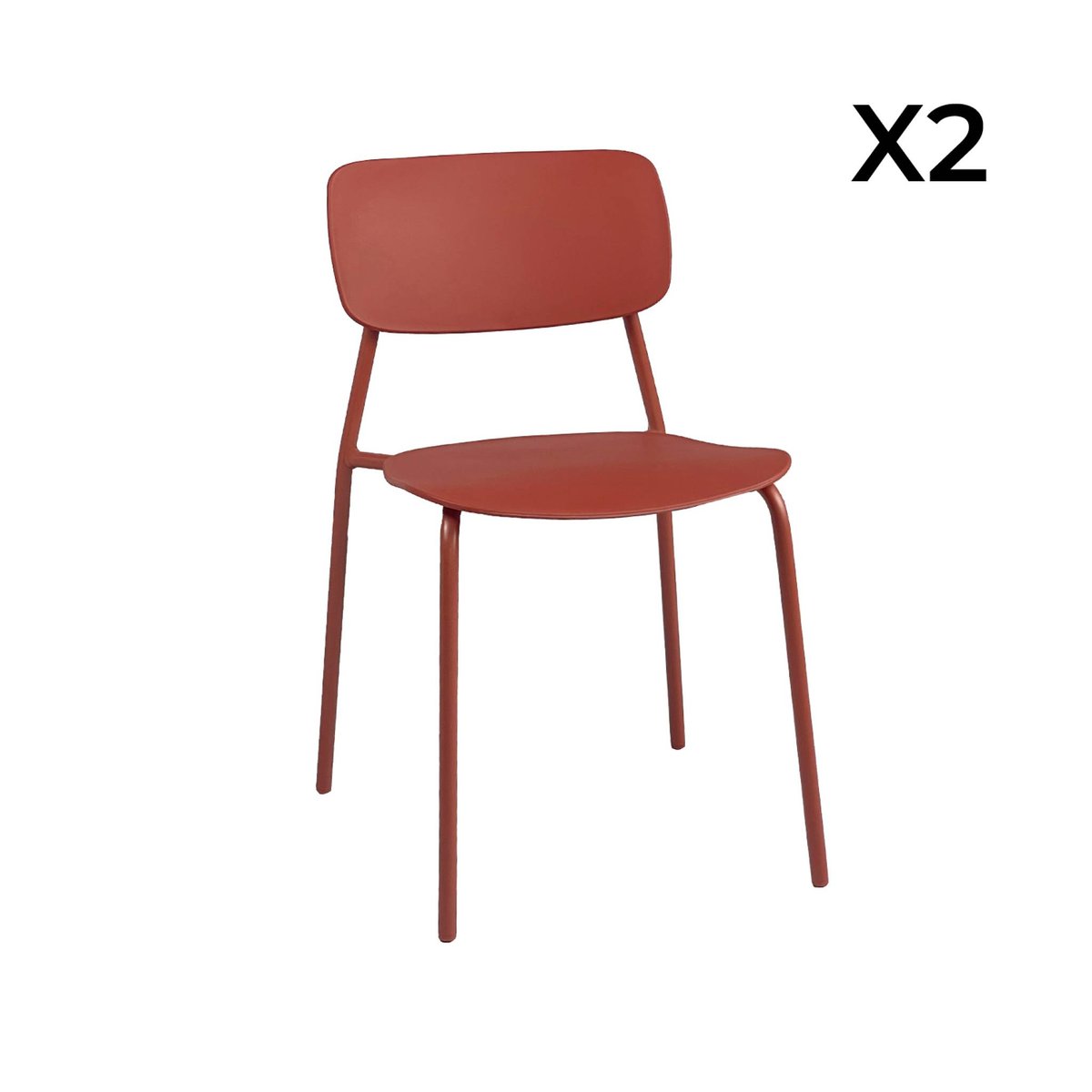 Table de jardin métal + 2 assises AMÉLIA + LIVA anthracite, SWEEEK