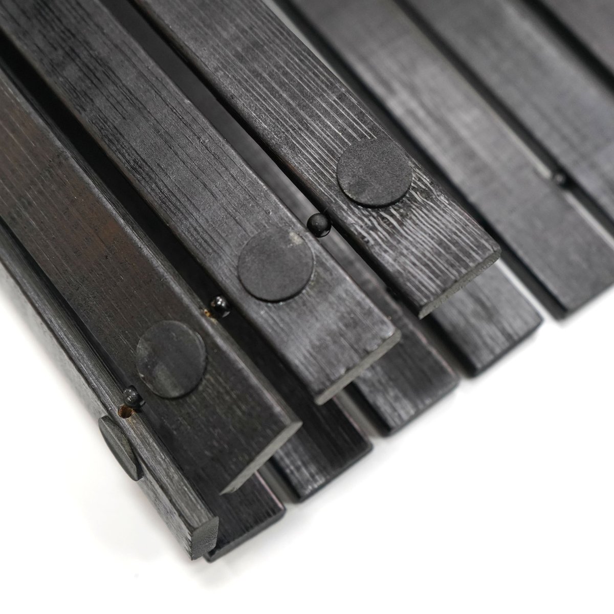 Tapis de douche caillebotis en bambou noir, DOUCEUR D'INTÉRIEUR