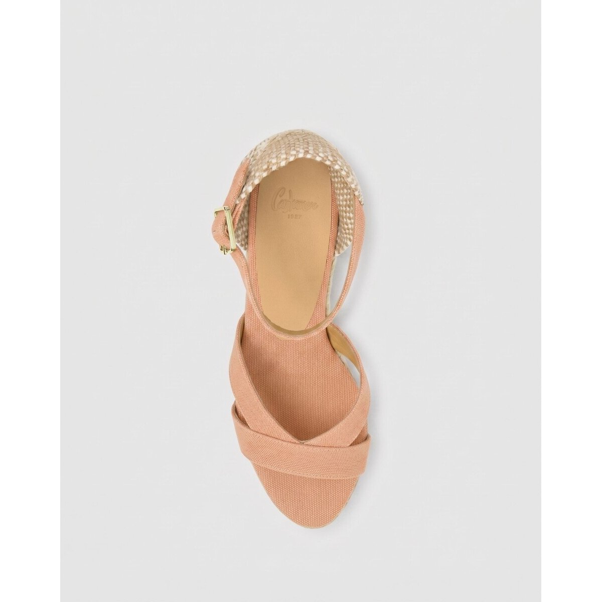 Espadrillas con zeppa in tela, Bruna pesca, CASTANER