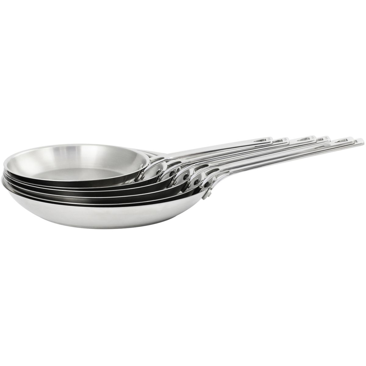 Poêle en inox brossé poignée fixe polie 1826 inox, CRISTEL