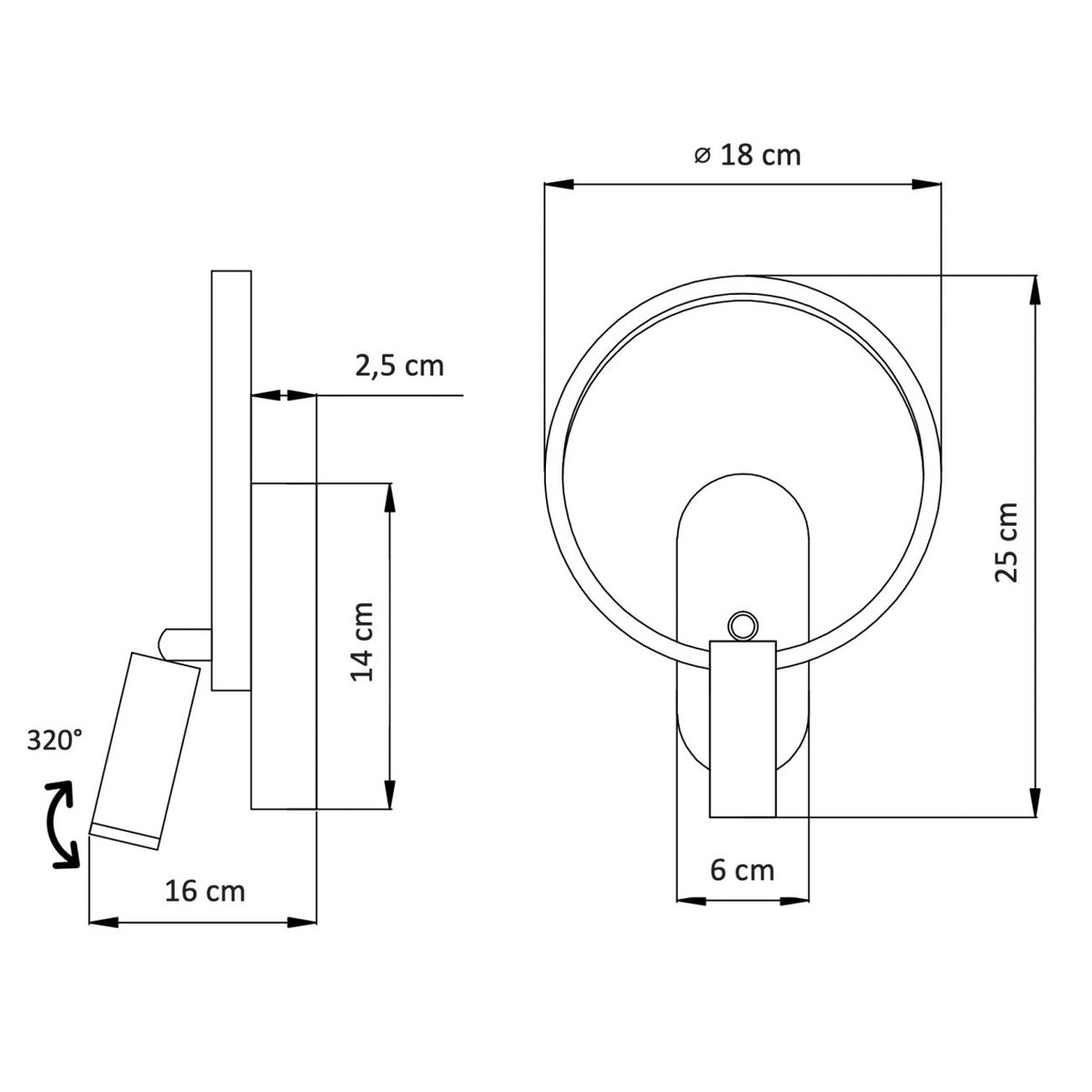 Applique Murale Polyvalente – LONA noir, KOSILUM