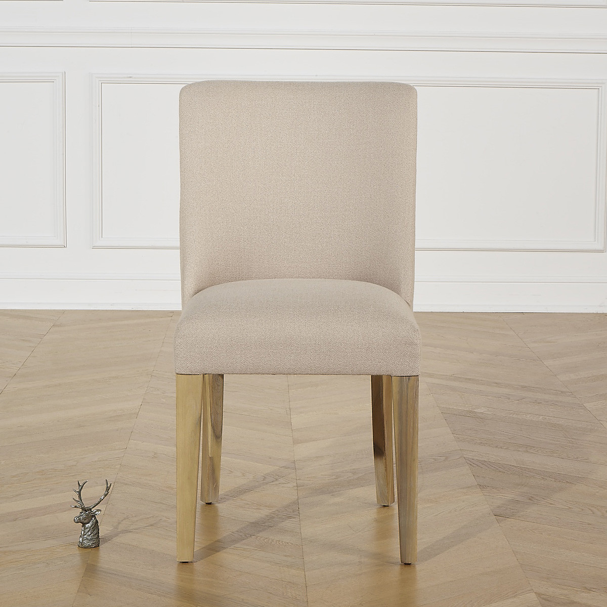Lot de 2 chaises en acacia et tissus ENZO beige, ROBIN DES BOIS