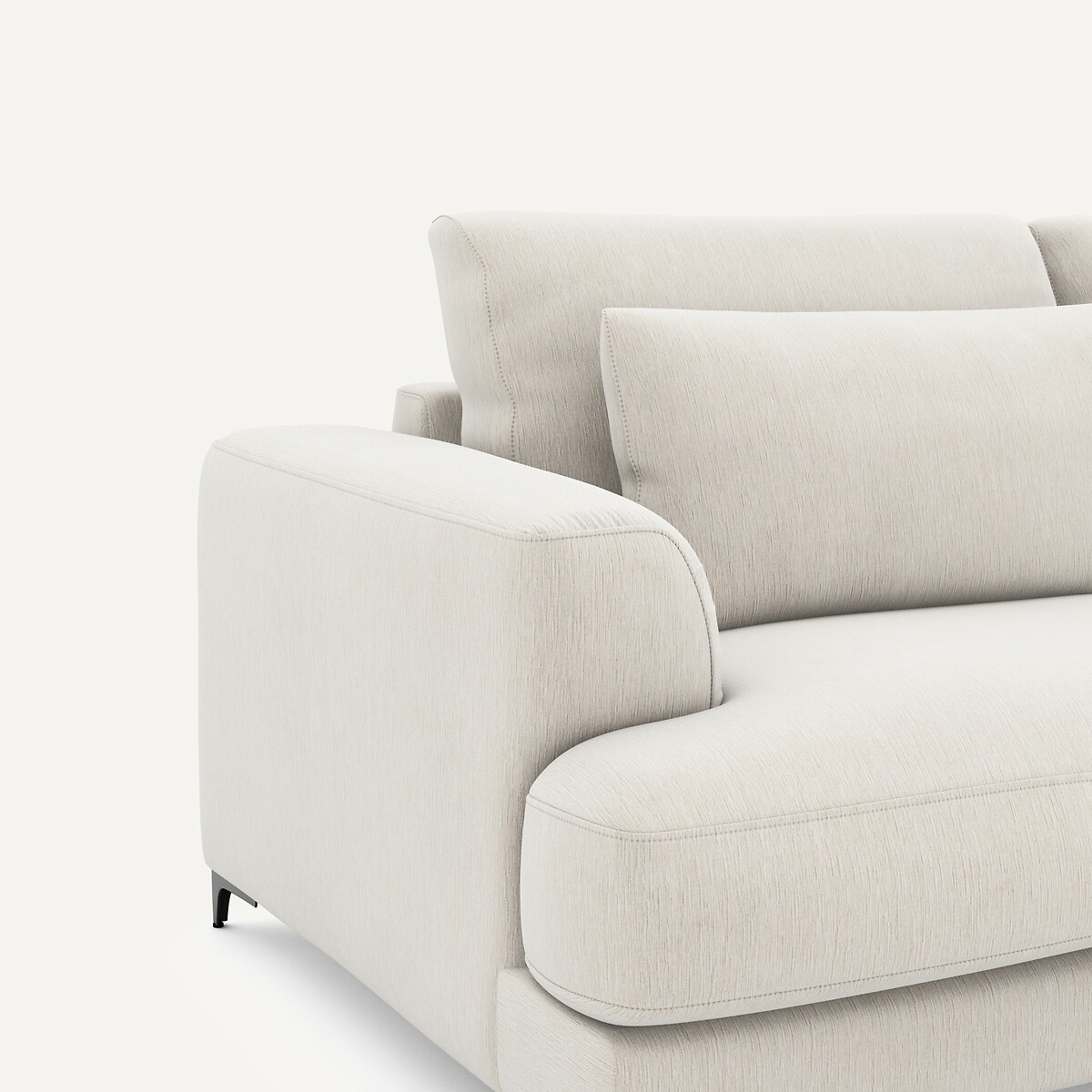 Canapé 3P convertible velours chenille, Marsile blanc, AM.PM