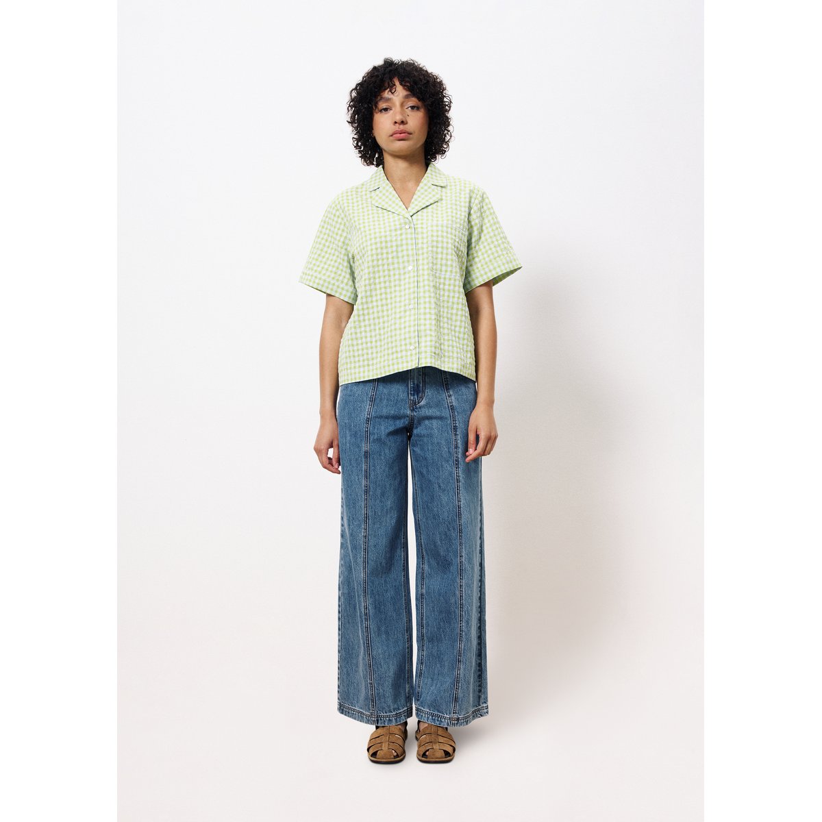 Chemise  en coton ILEA citron vert, FRNCH