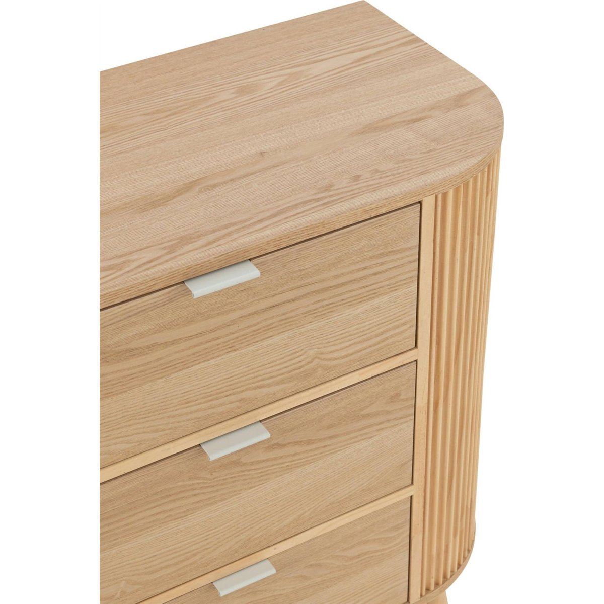 Commode arrondie en bois de pin naturel, RECOLLECTION