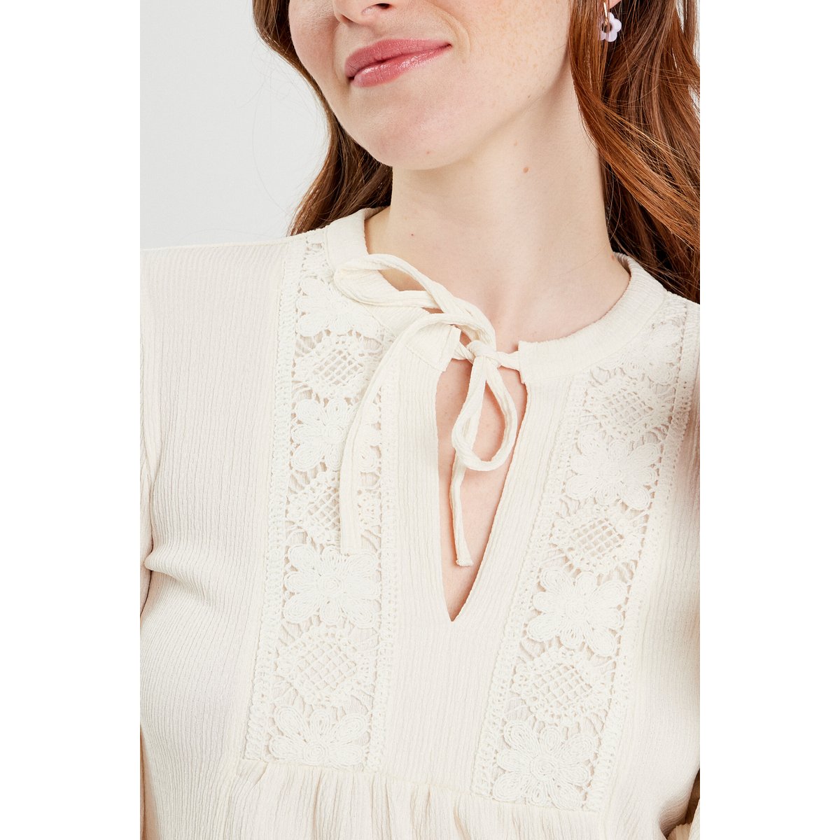 Blouse manches longues ecru, CACHE CACHE