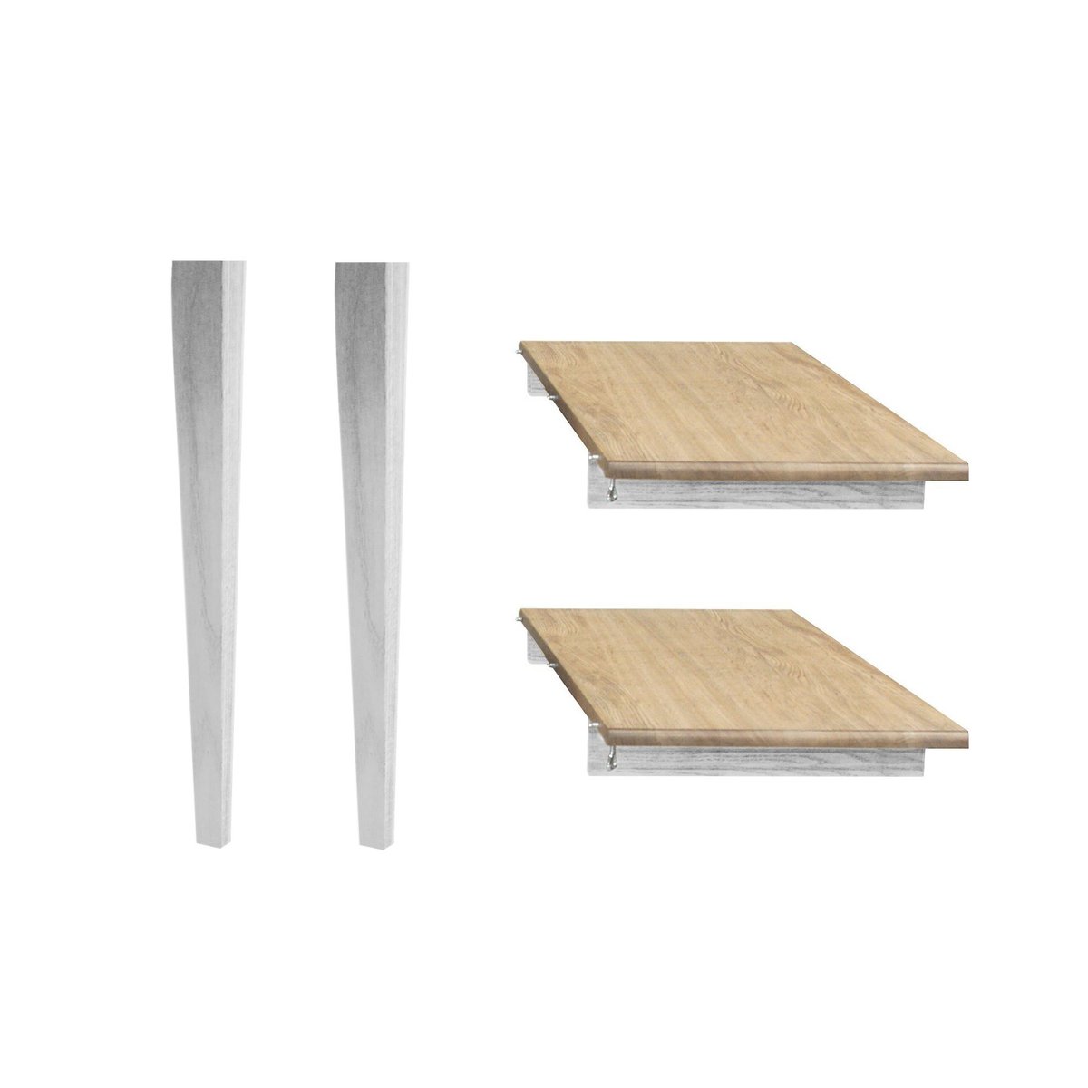 Table ronde 6 pieds fuseau D105 + 3 rallonges bois - VICTORIA blanc, HELLIN, DEPUIS 1862