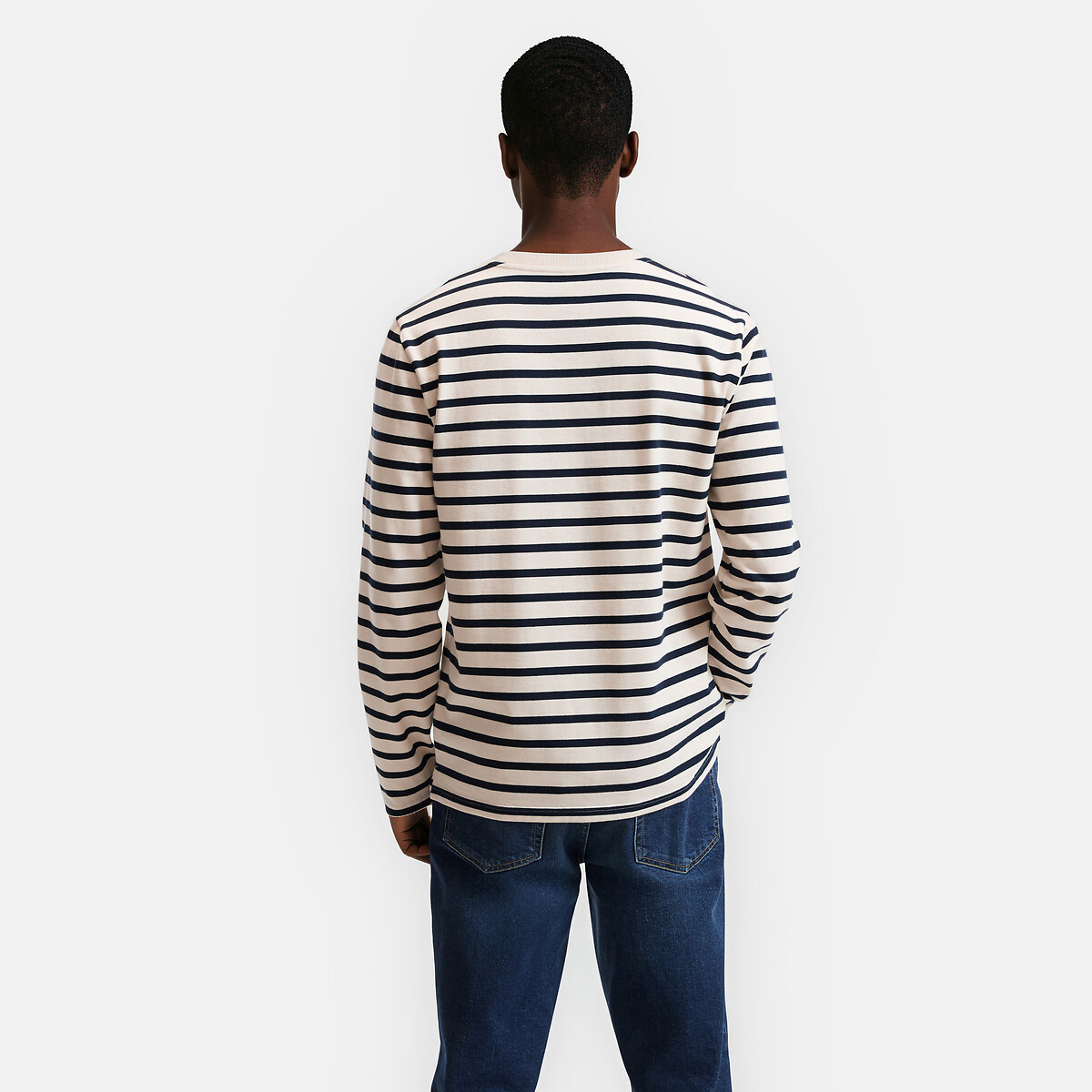 T-shirt col rond manches longues rayé marinière, LA REDOUTE COLLECTIONS