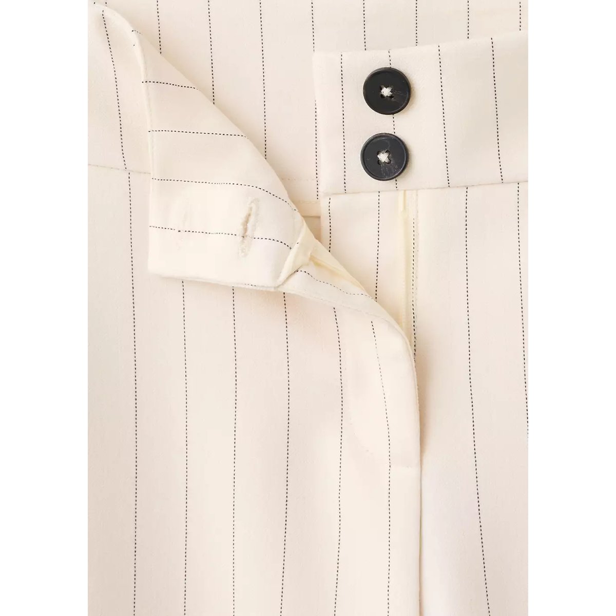 Pantalon droit fines rayures blanc cassé, MANGO TEEN