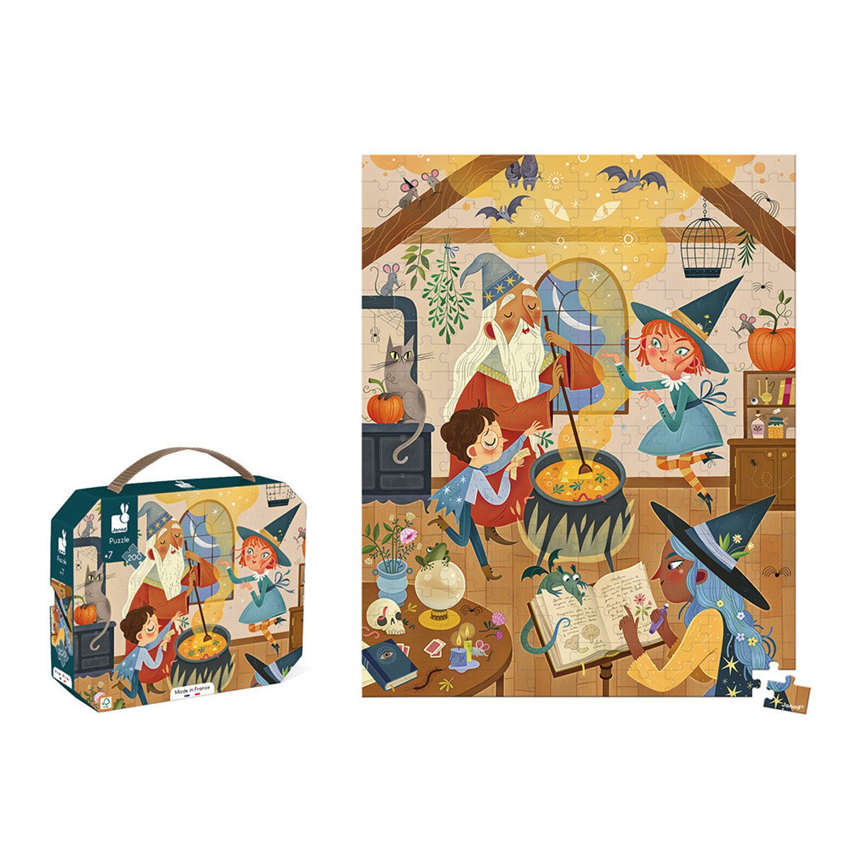 Puzzle Enfant Magie 200 Pièces Dès 7 Ans marron, JANOD