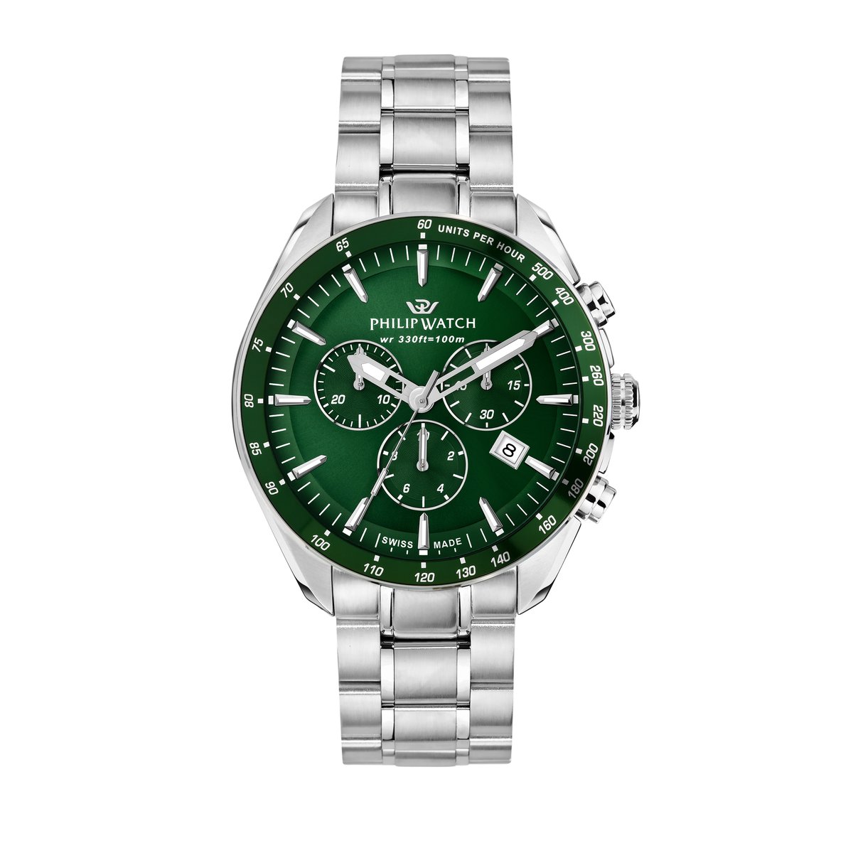 Montre analogique en acier BLAZE vert, PHILIP WATCH