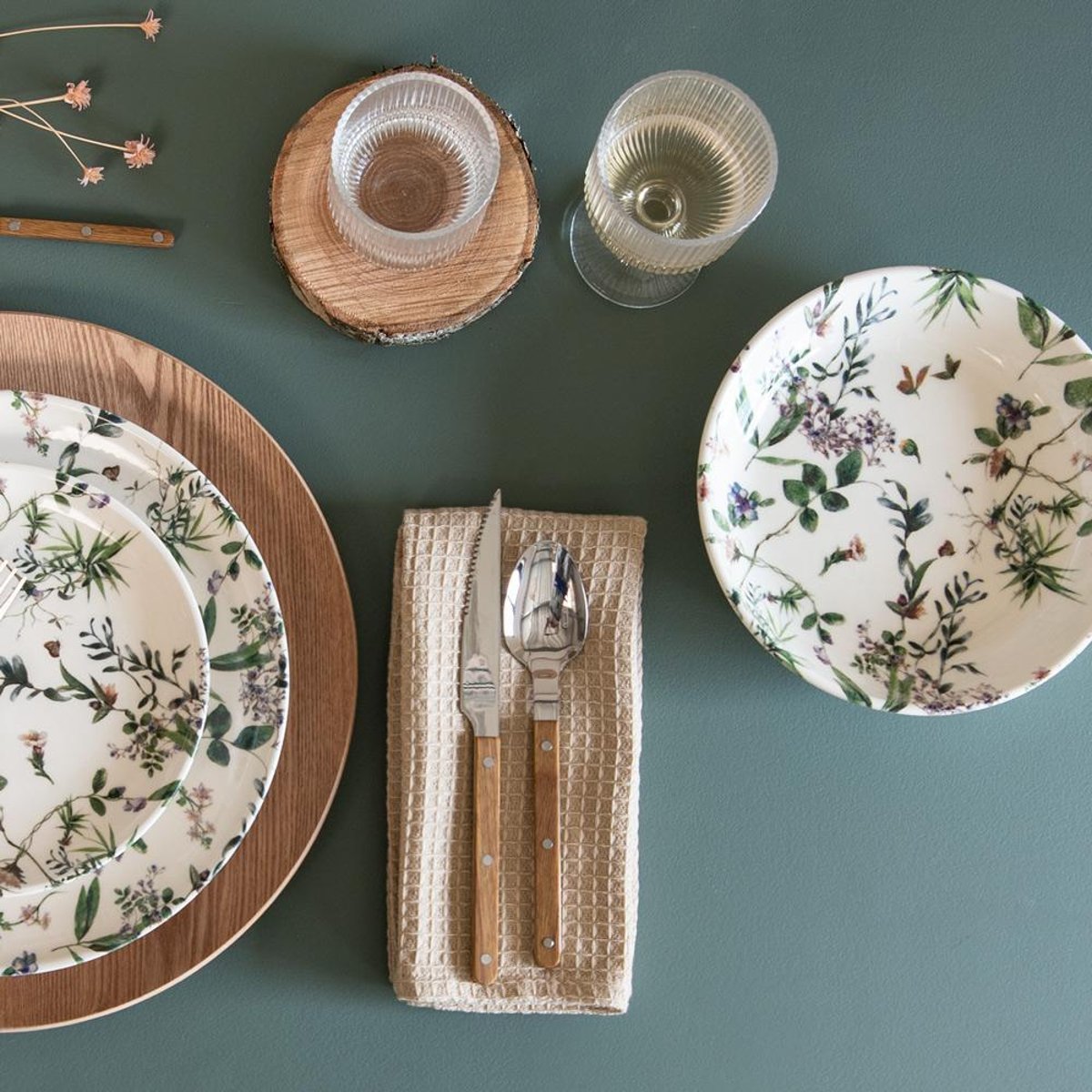 Assiette plate Champêtre 27 cm (lot de 6) - CHAMPÊTRE vert, TABLE PASSION