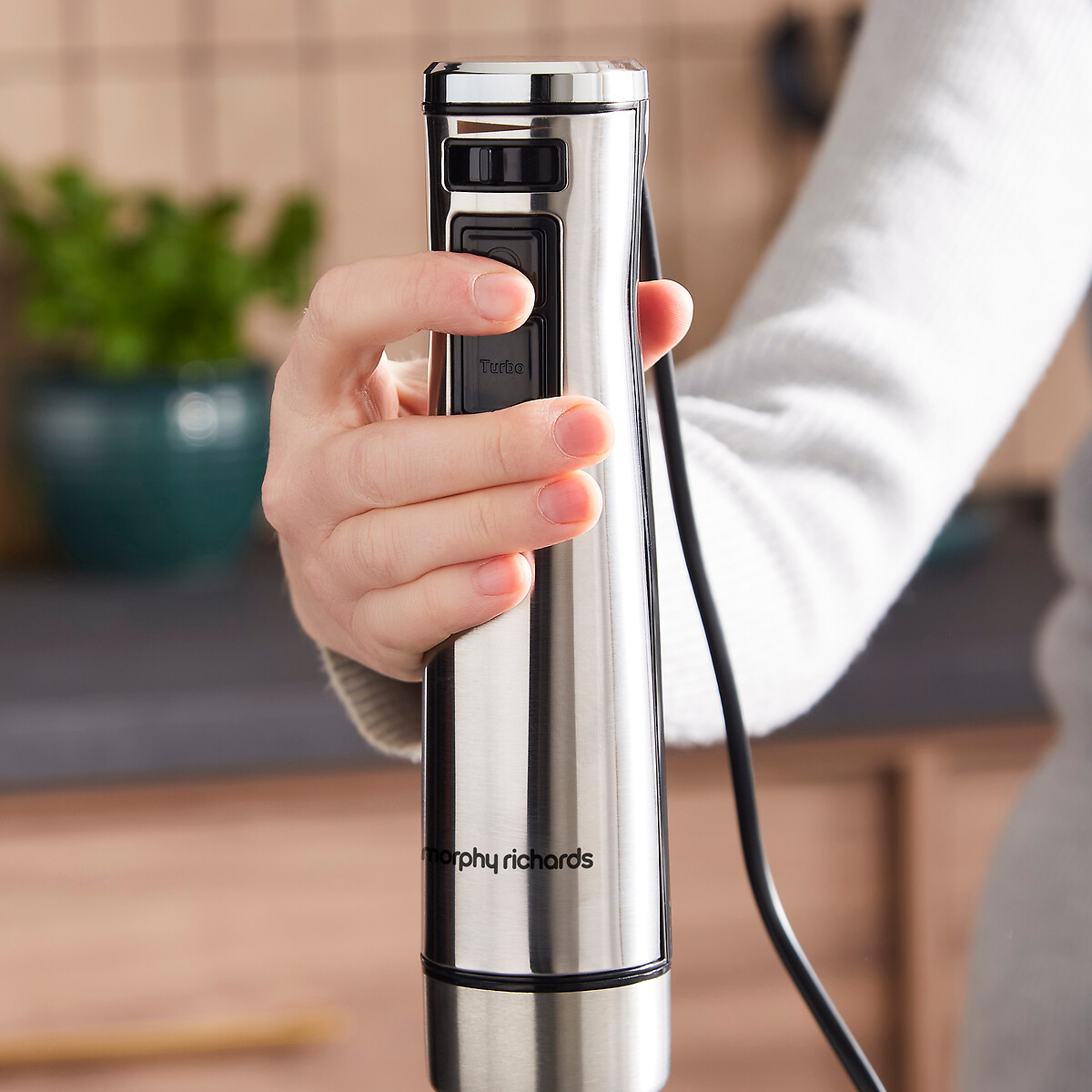 Hand Blender Set with Masher silver-coloured, MORPHY RICHARDS