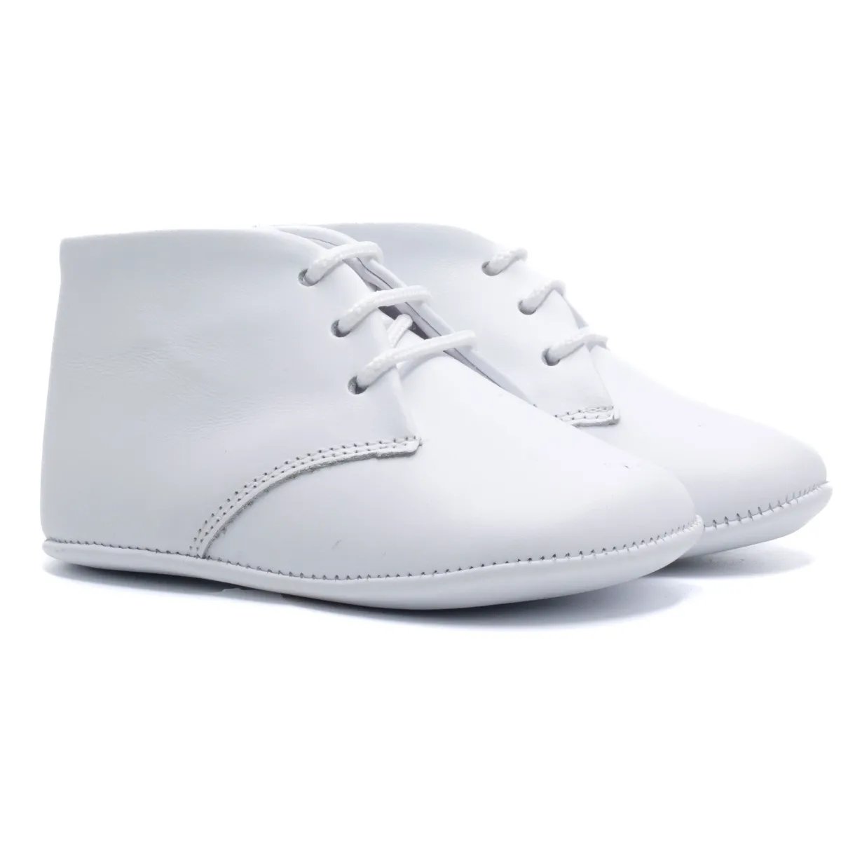 Boni Charles - chausson cuir souple bébé blanche, BONI&SIDONIE