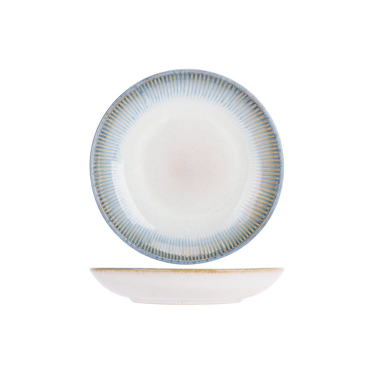 Service de table en grès 18 Pièces, LISTRA bleu-beige, COSY&TRENDY
