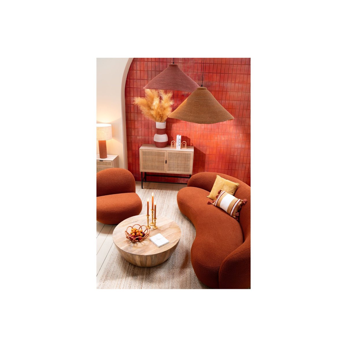 Table basse ronde en manguier naturel - CAMILA bois clair, HELLIN, DEPUIS 1862