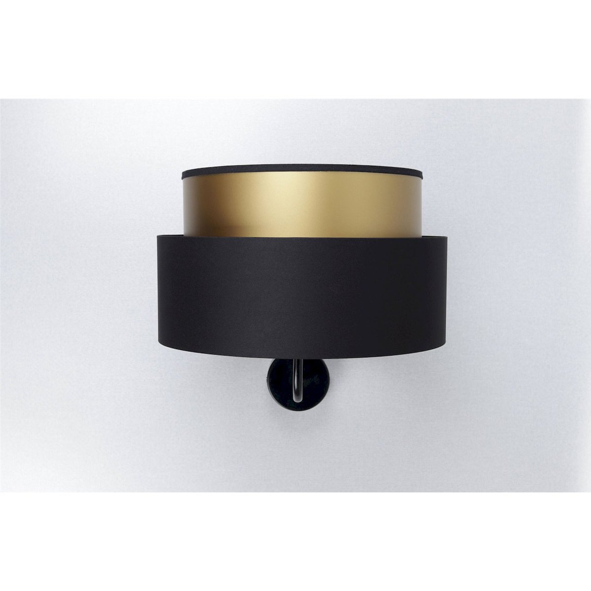 Applique murale ronde, DUO ELLEGANT noir satin avec intérieur doré, BPS KONCEPT