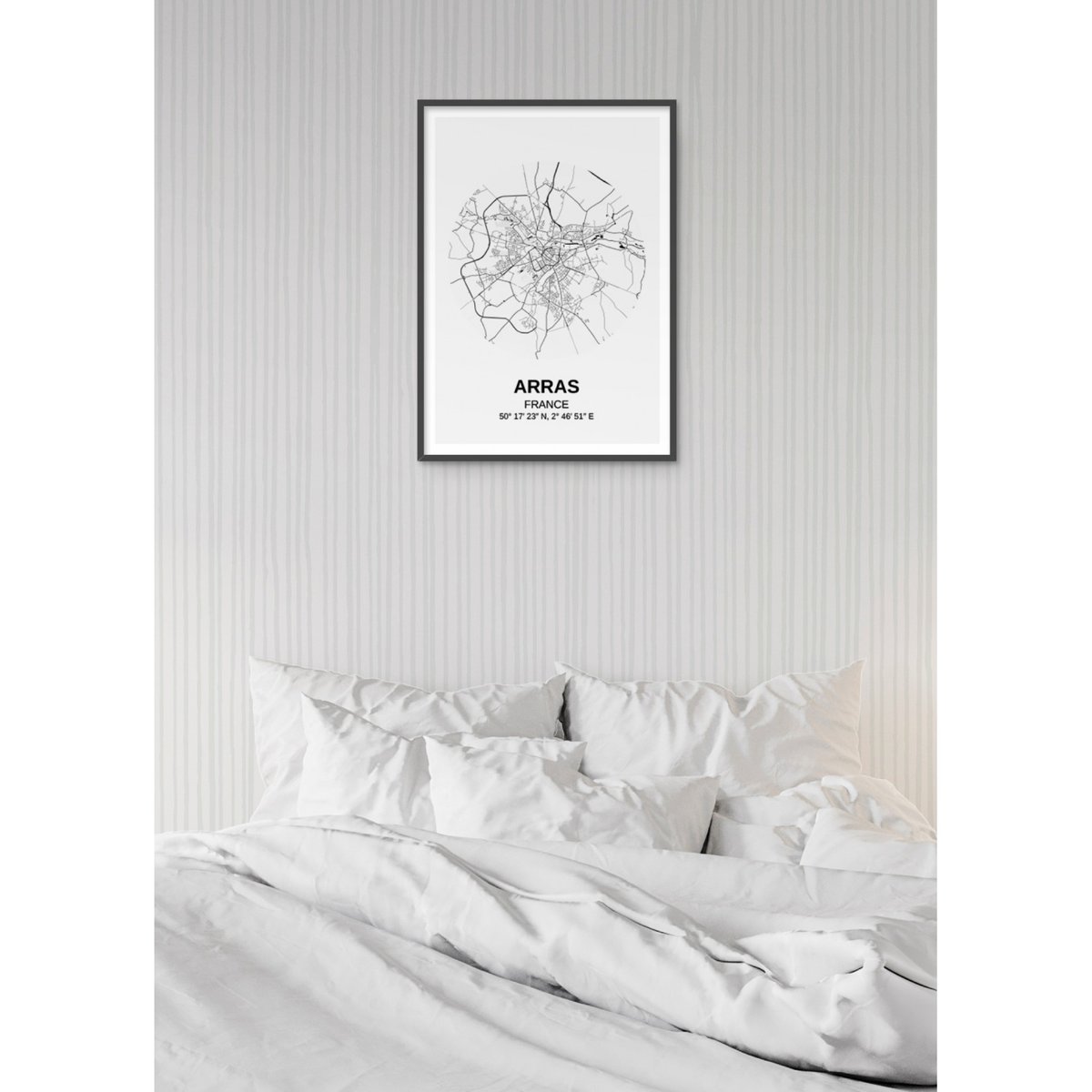 Affiche Carte Arras blanc, L'AFFICHERIE