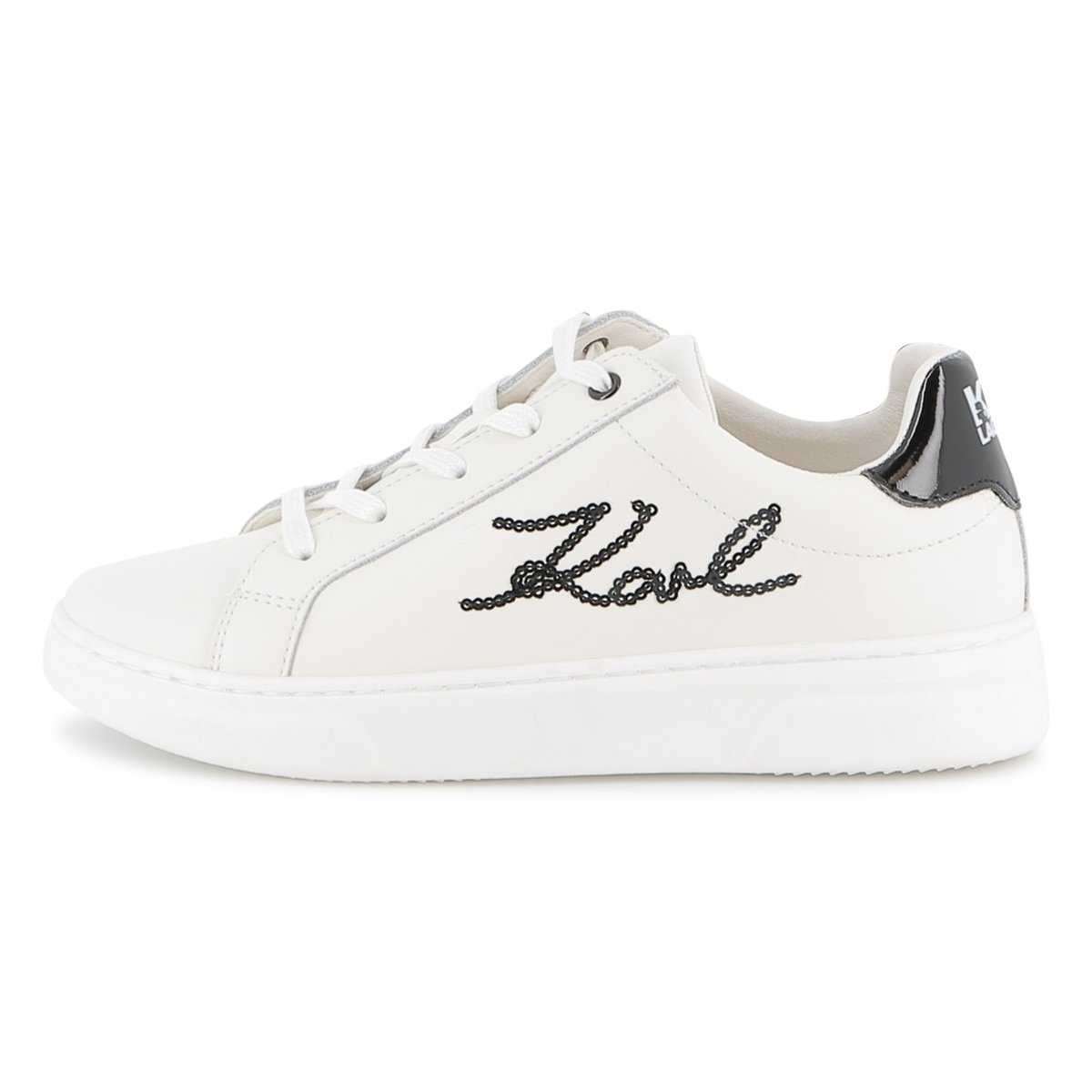 Sneakers basse stringate blanc, KARL LAGERFELD KIDS