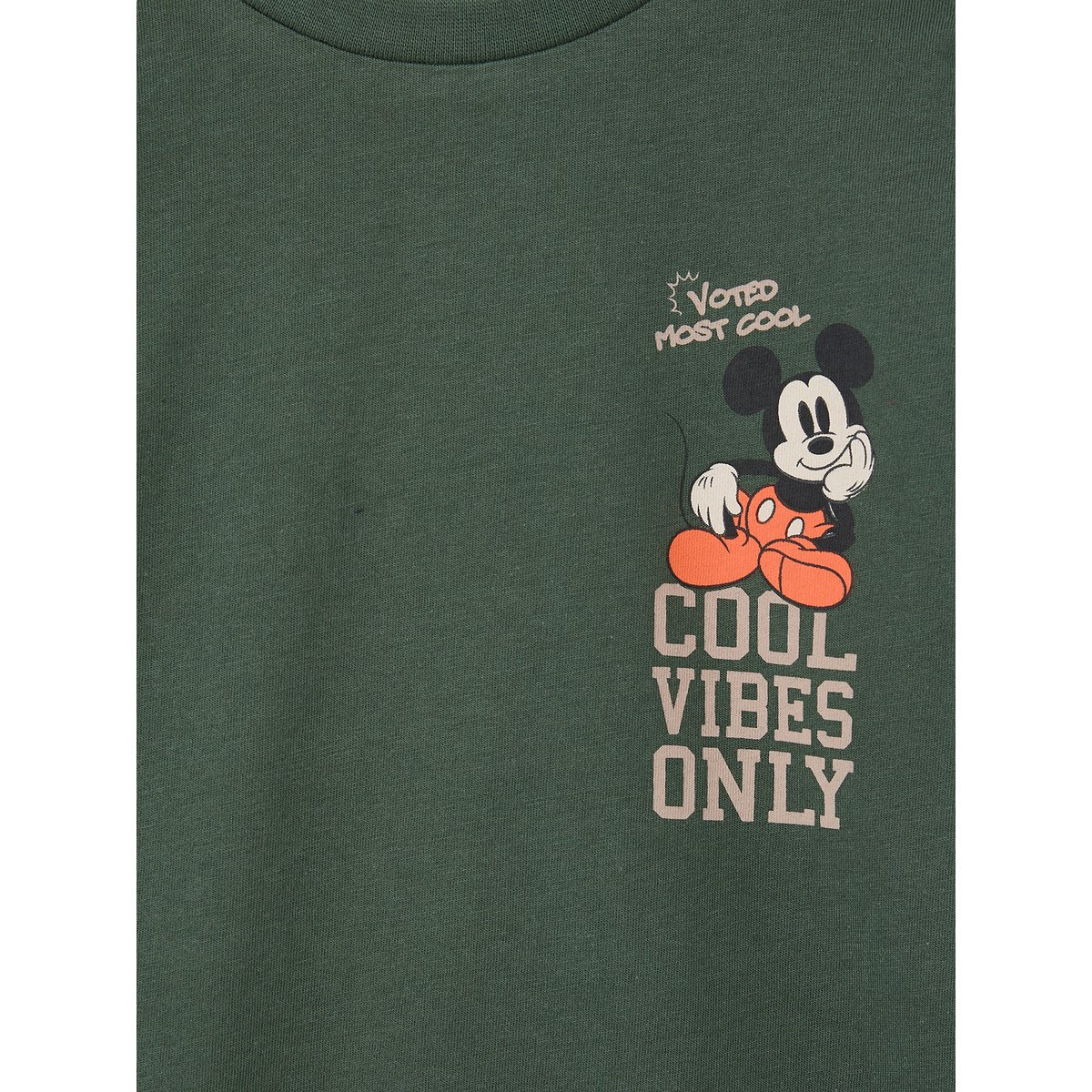 T-shirt manches longues Mickey vert, VERTBAUDET