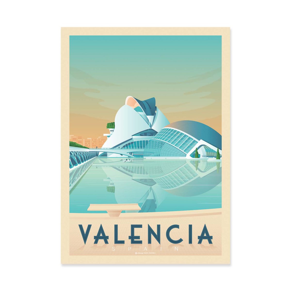 Affiche d'art - Valencia - Olahoop Travel Posters couleur unique, WALL EDITIONS
