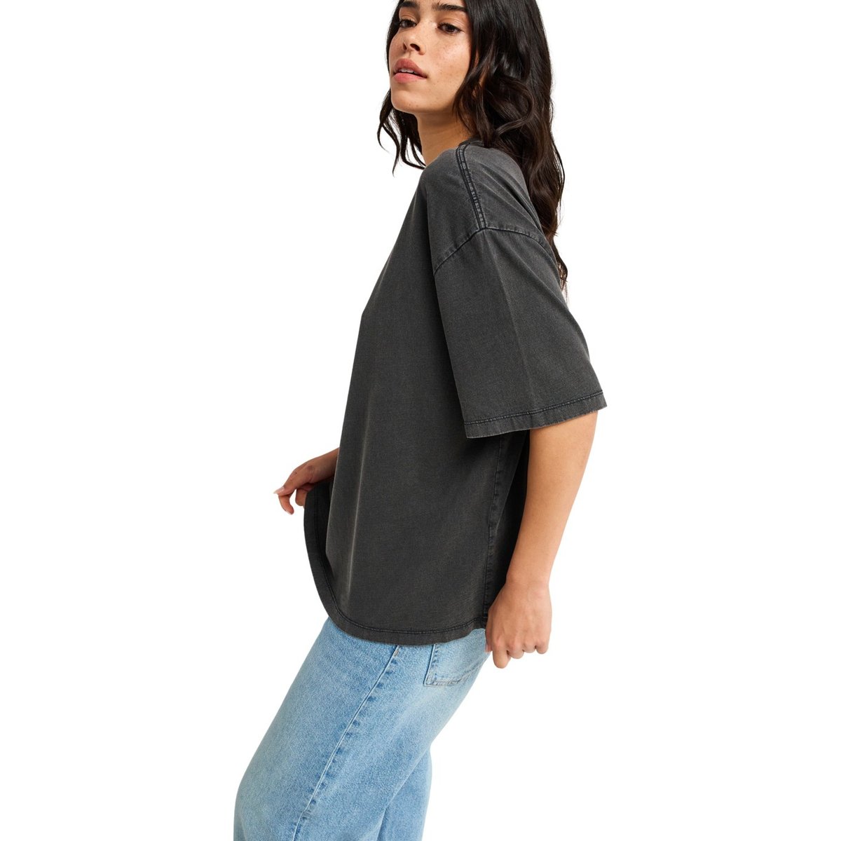 T-shirt oversize à manches courtes WASHED. noir anthracite, ROXY