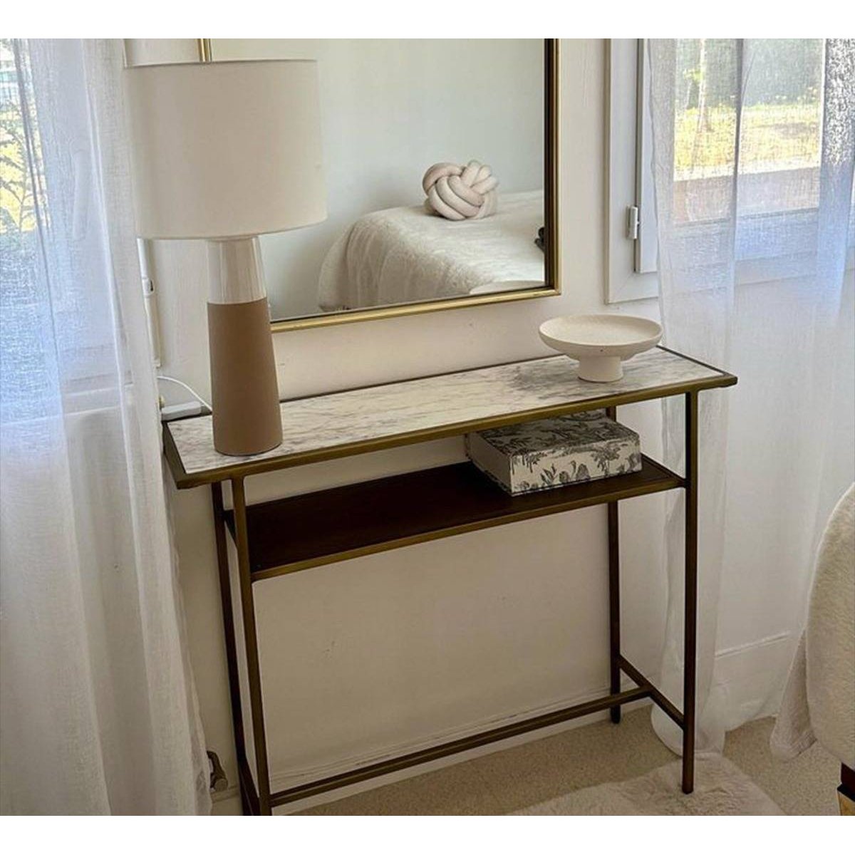Console en métal rectangle TIMÉO jaune, MADE IN MEUBLES