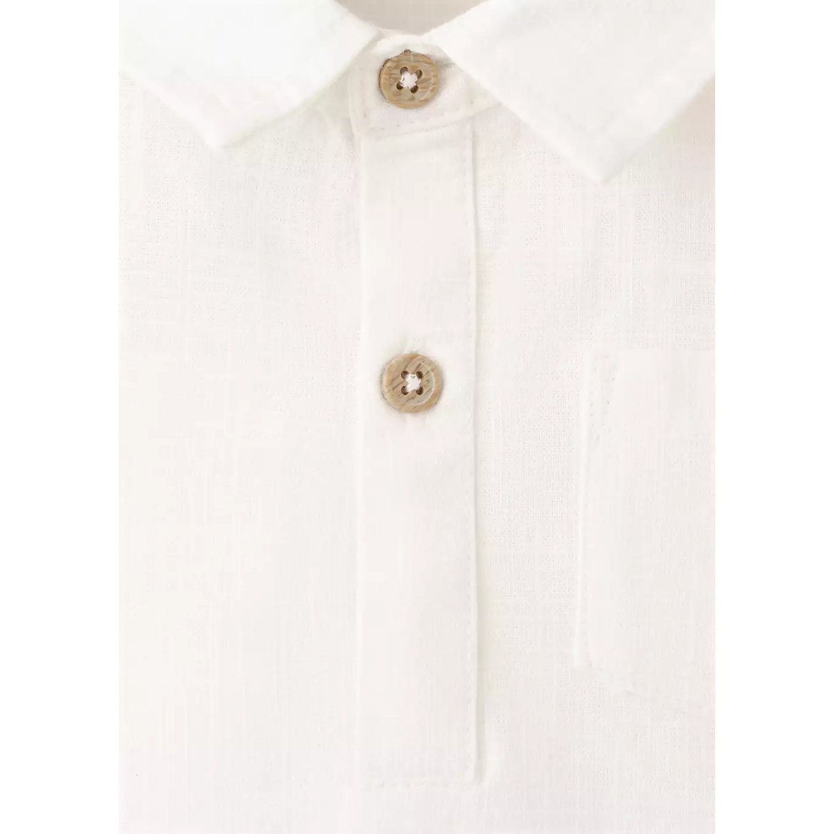 Chemise coton à poche blanc cassé, MANGO BABY