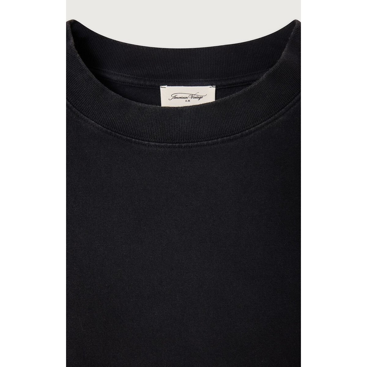 T-shirt ample manches courtes col rond, AFOMA noir vintage, AMERICAN VINTAGE