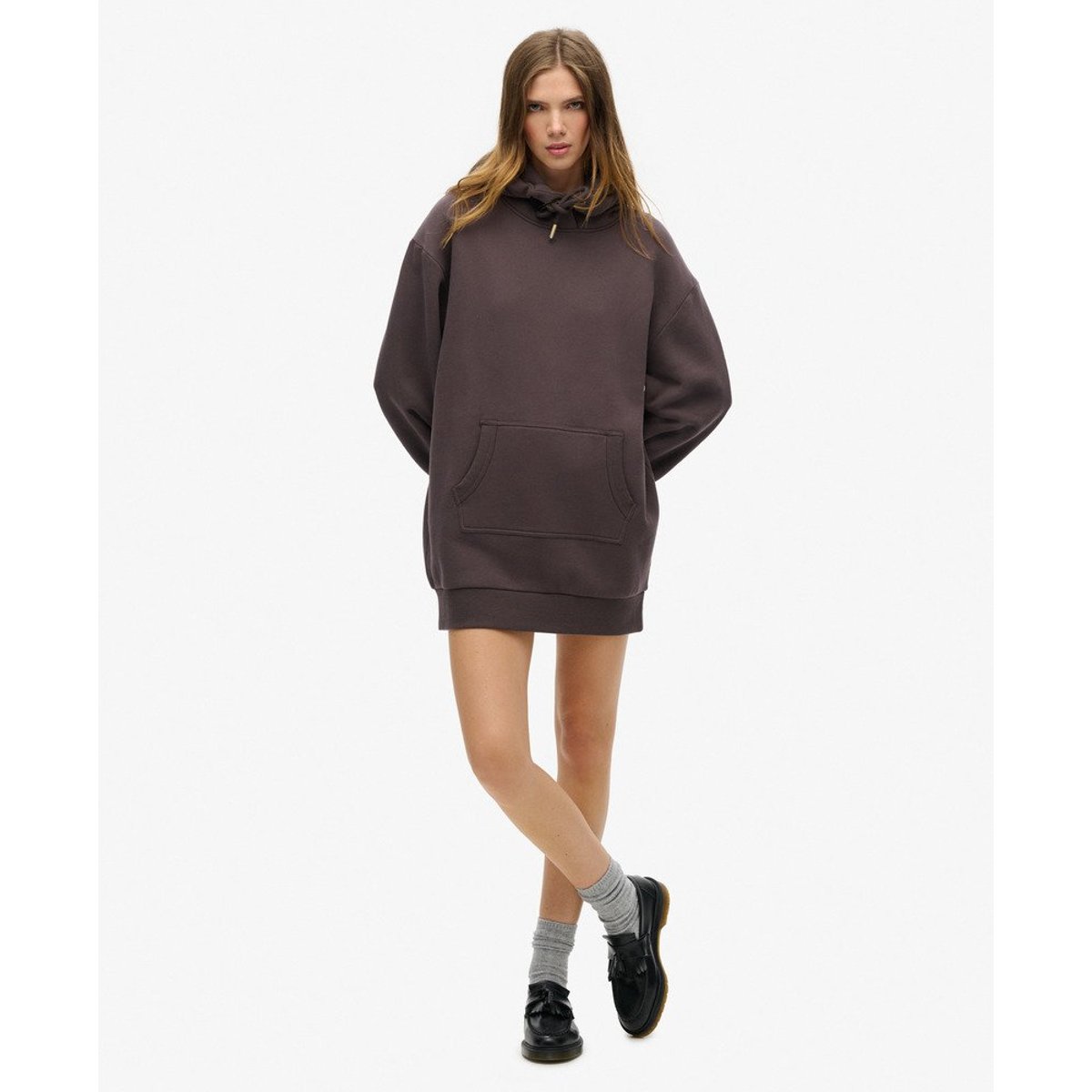 Robe à capuche avec strass effet tatouage noir carbone, SUPERDRY