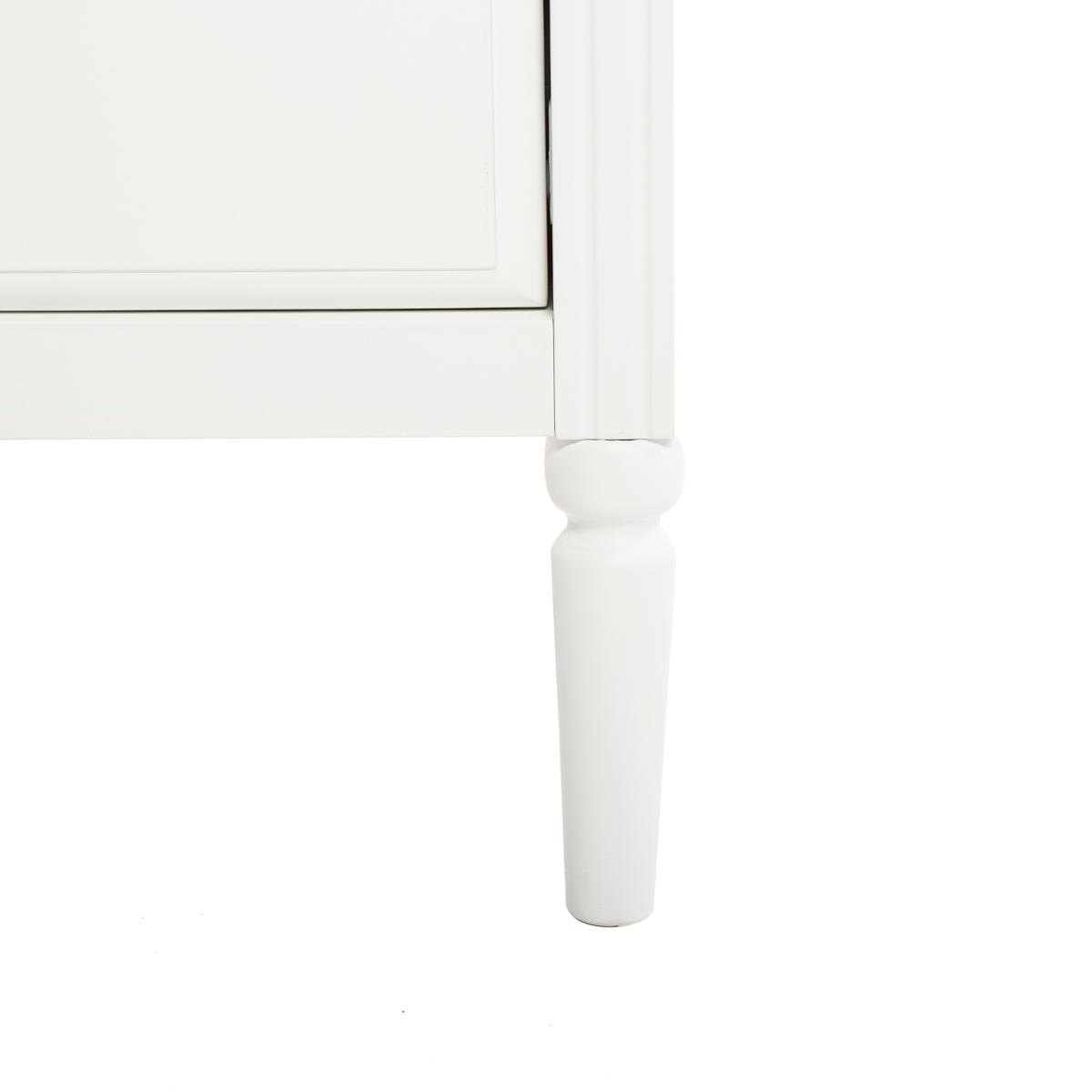 Console 2 tiroirs avec étagère en bois et frêne SOLEN blanc, ATMOSPHERA