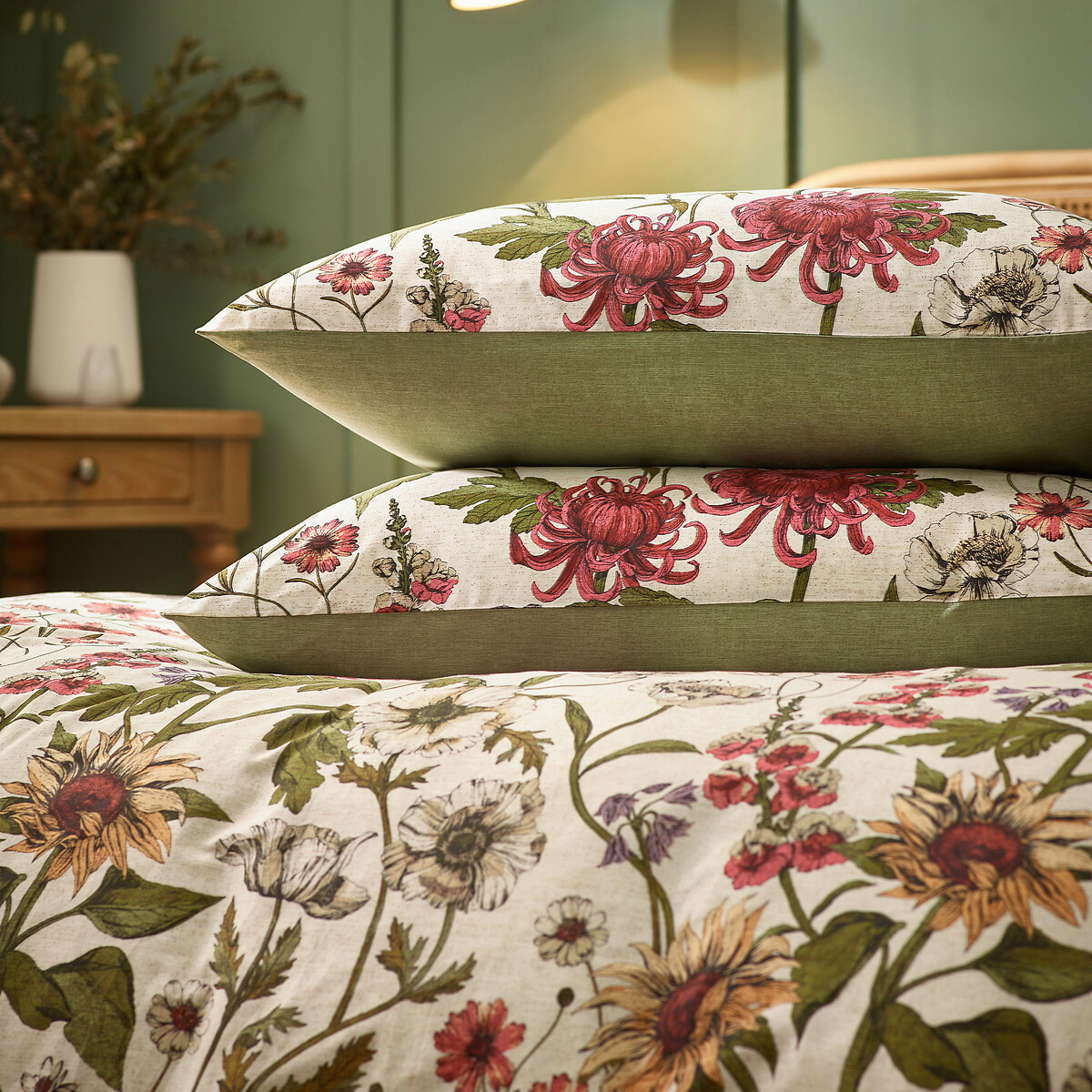 Wallflower Cotton Blend Duvet Cover and Pillowcase Set natural, WYLDER NATURE