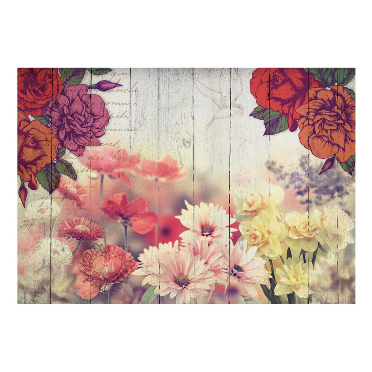 Papier peint intissé panoramique Vintage et Retro Vintage Flowers orange / cuivré, EDEN