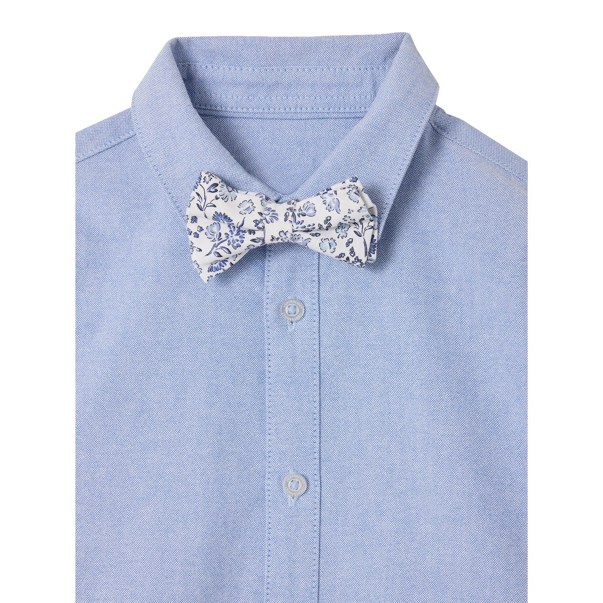 Chemise manches longues noeud papillon bleu ciel, VERTBAUDET