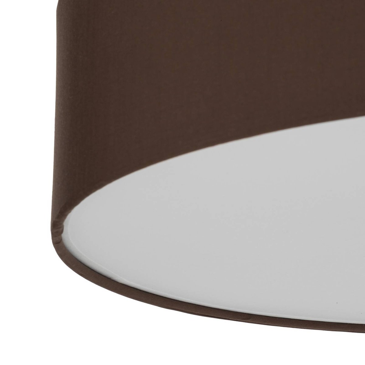 Plafonnier en textile moderne, Sebatin brun, blanc, nickel mat, LINDBY