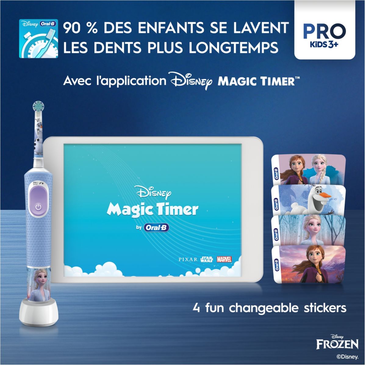 Brosse à dents électrique Vitality Pro Kids Frozen + Etui de voyage couleur unique, ORAL B