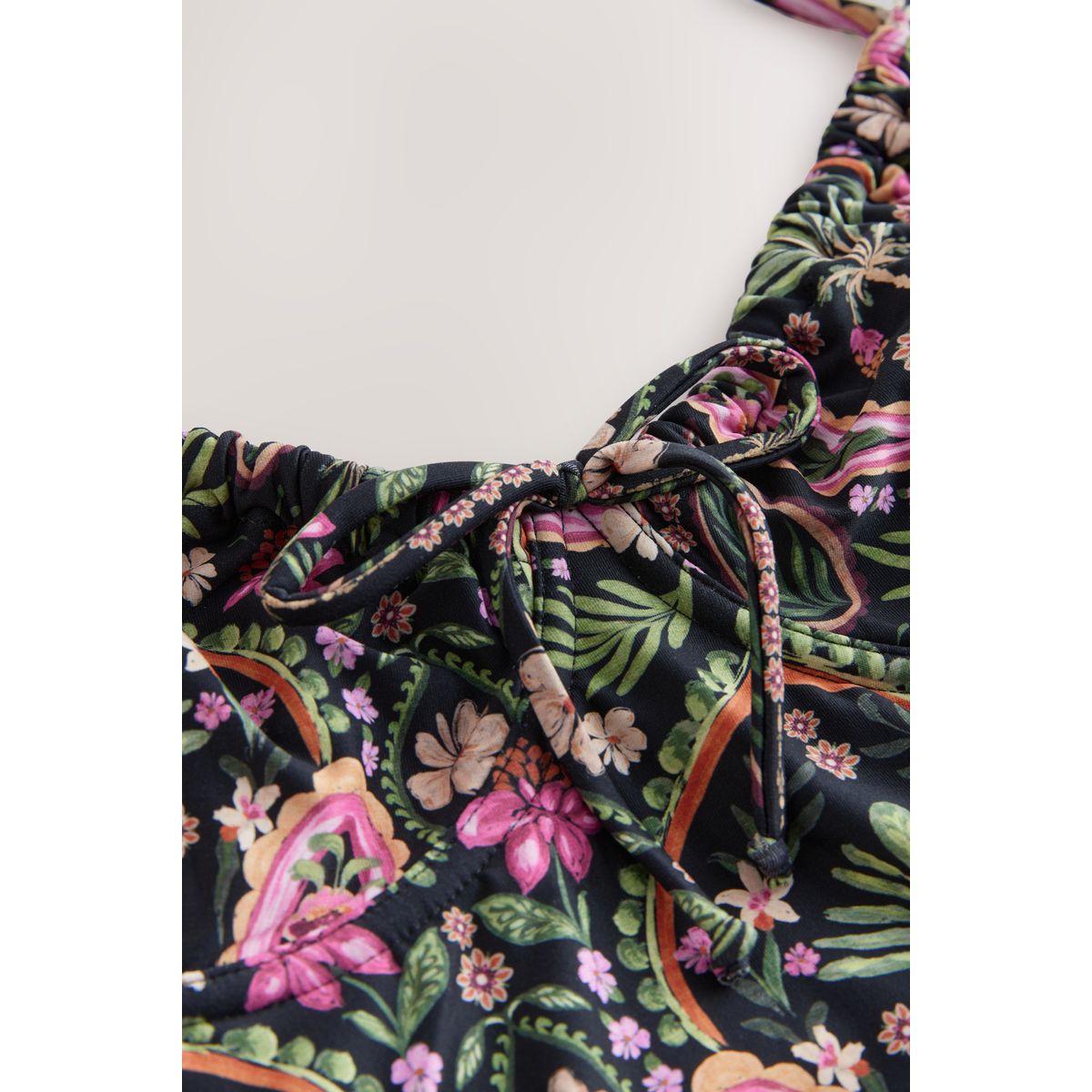 Haut de tankini non rembourré avec armatures paisley noir/rose, NEXT
