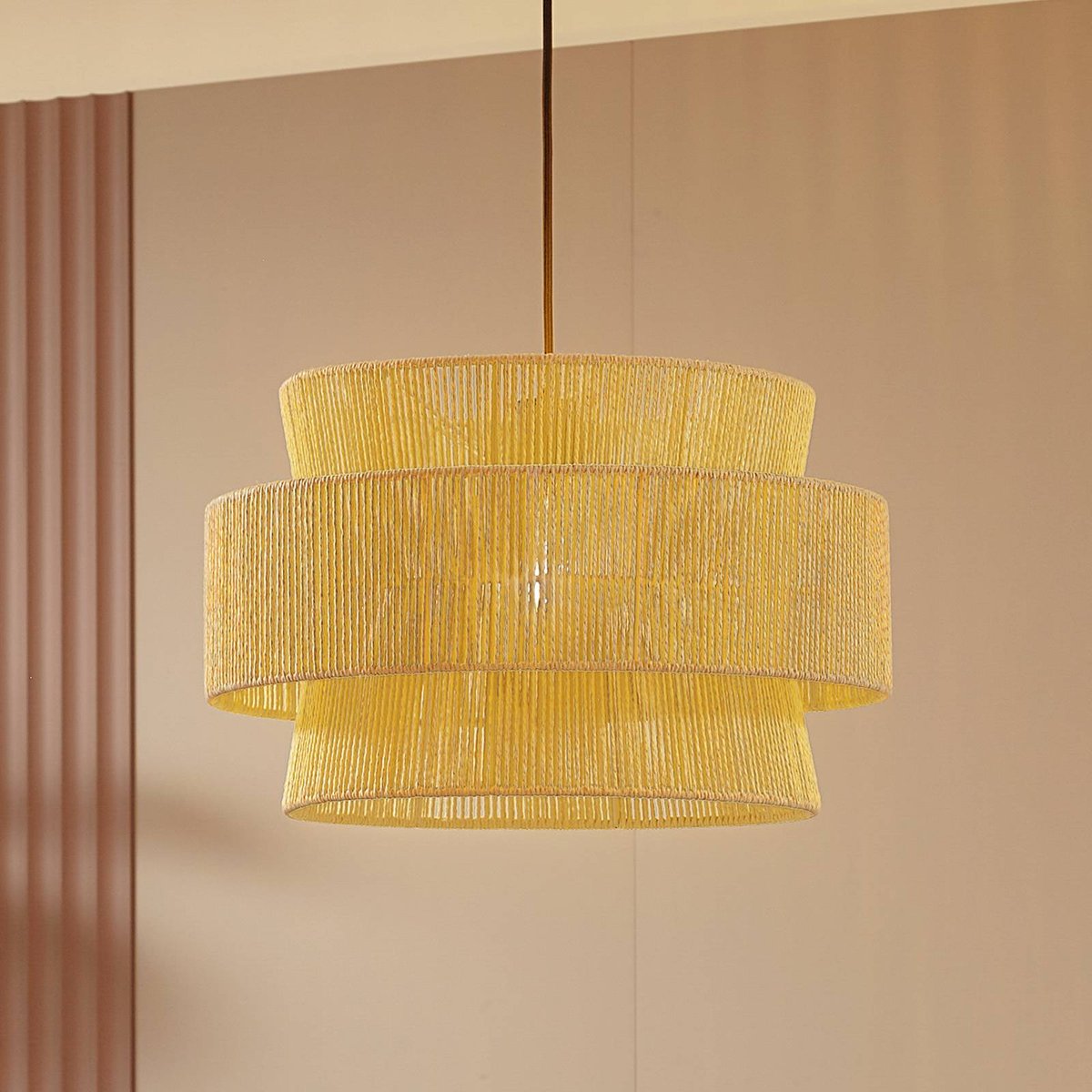 Suspension en papier traditionnelle, Anuva naturel, beige, LINDBY