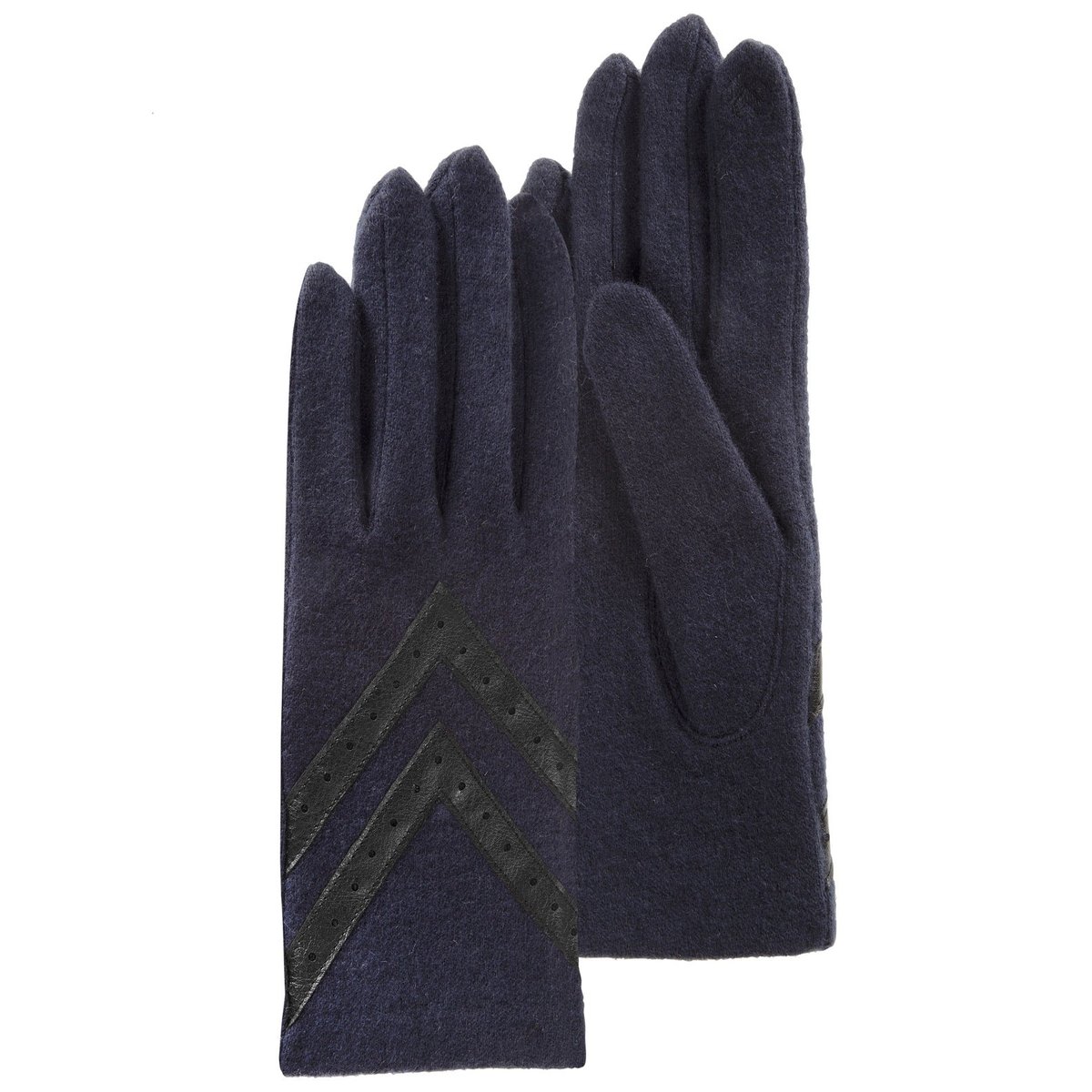 Gants tactiles, chauds, en laine, non doublés bleu marine, ISOTONER